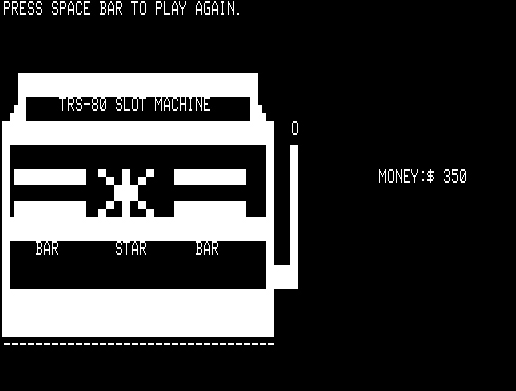 SLOT/BAS, the TRS-80 game I wrote circa 1980 (Harry McCracken / TIME)