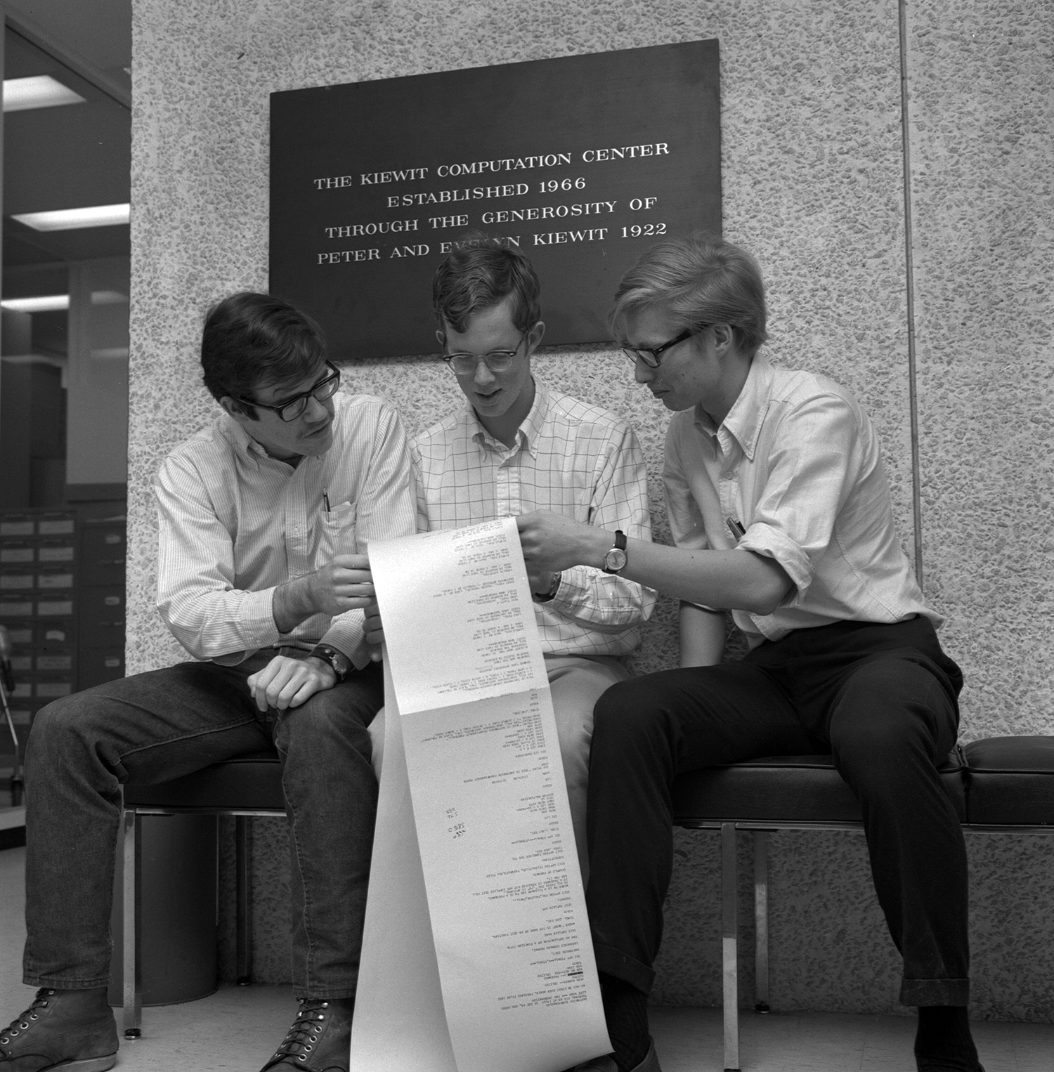 Dartmouth students study a program at the school's Kiewit Computation Center in 1969 (Adrian N. Bouchard / Dartmouth College)