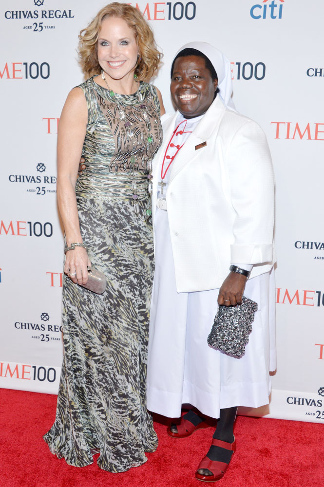 From left: Journalist Katie Couric and Honoree Sister Rosemary Nyirumbe attend the TIME 100 Gala, TIME's 100 most influential people in the world, at Jazz at Lincoln Center on April 29, 2014 in New York City.