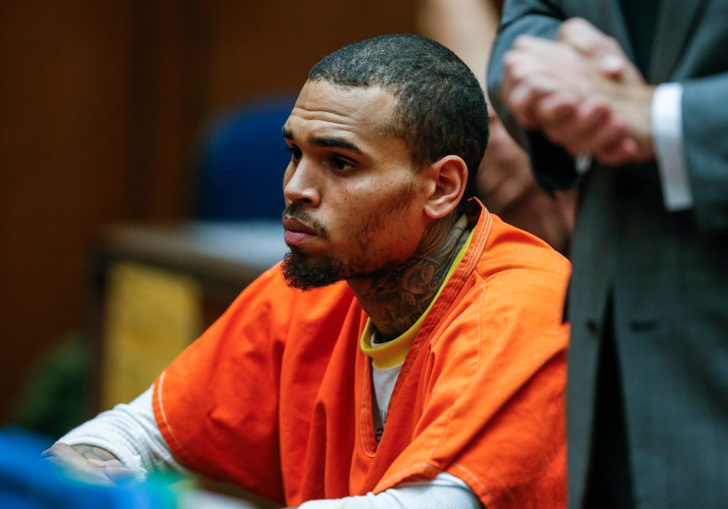 Chris Brown appears in Los Angeles Superior Court