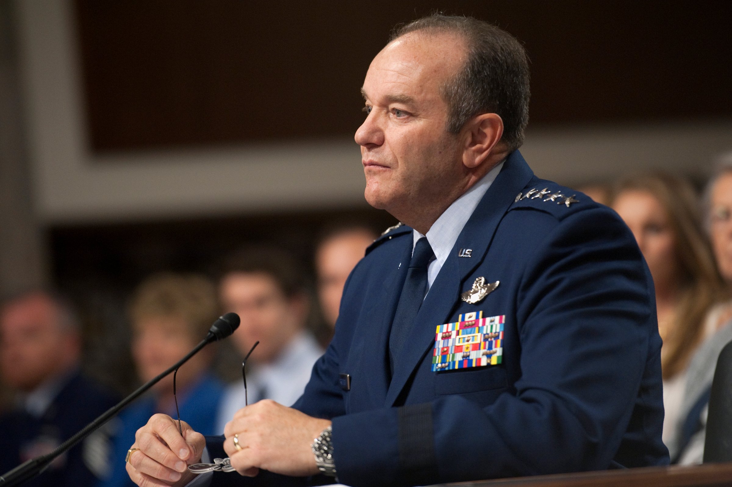 Air Force General Philip Breedlove testifies at a Senate Armed Services Committee hearing on April 11, 2013.