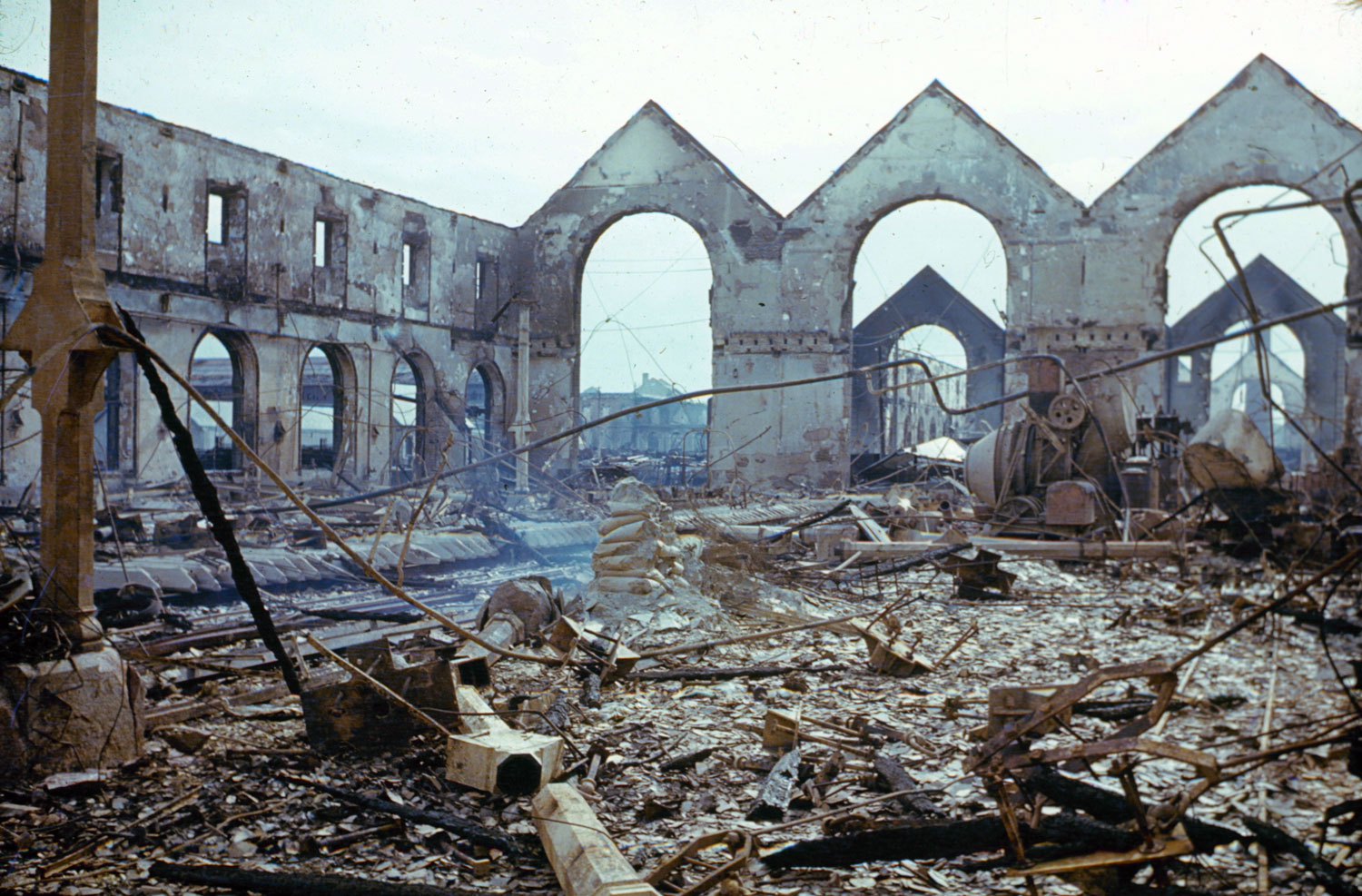 Ruins, northwestern France, summer 1944, after D-Day.