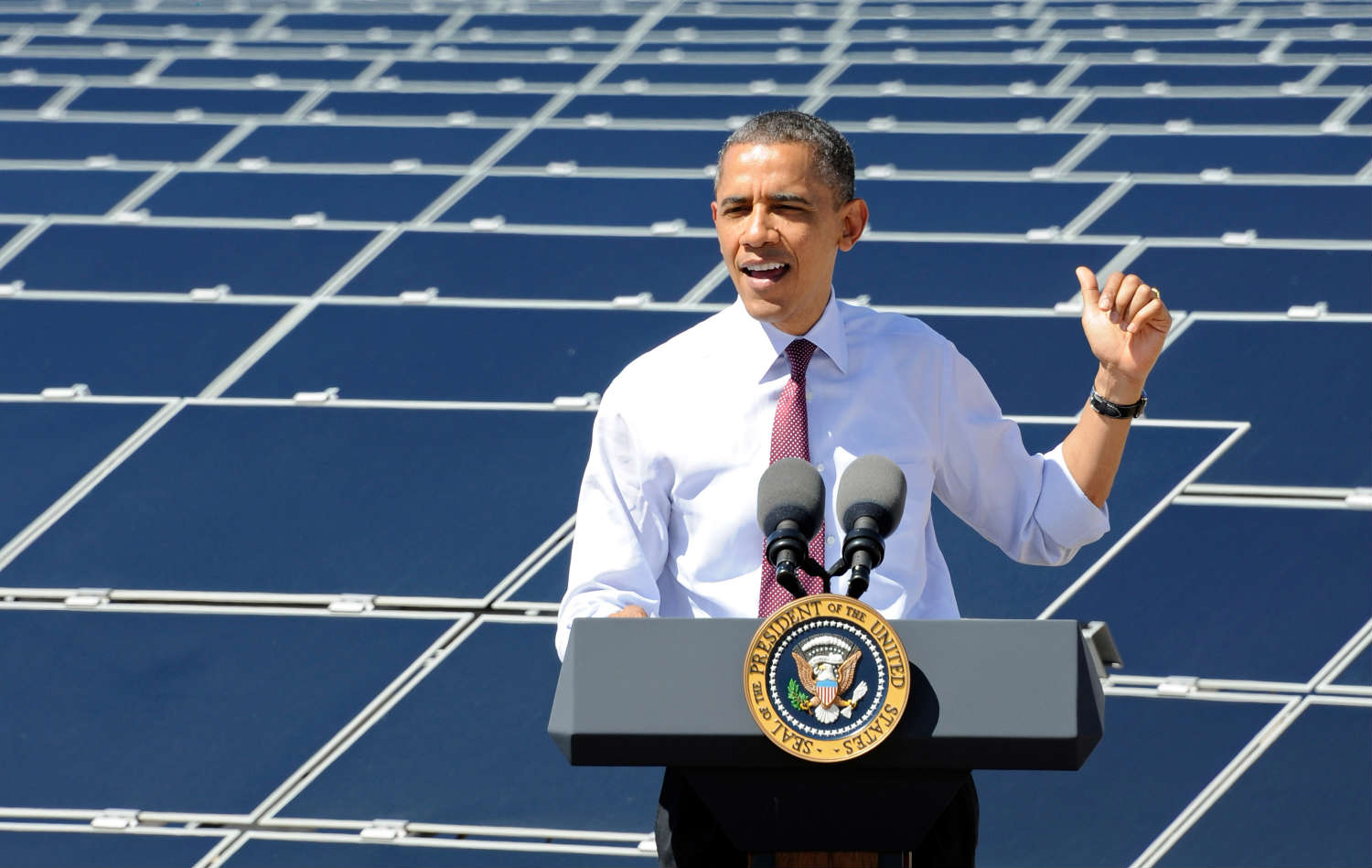 Solar power in the U.S. has grown nearly elevenfold under President Obama's watch (Photo by Ethan Miller/Getty Images)