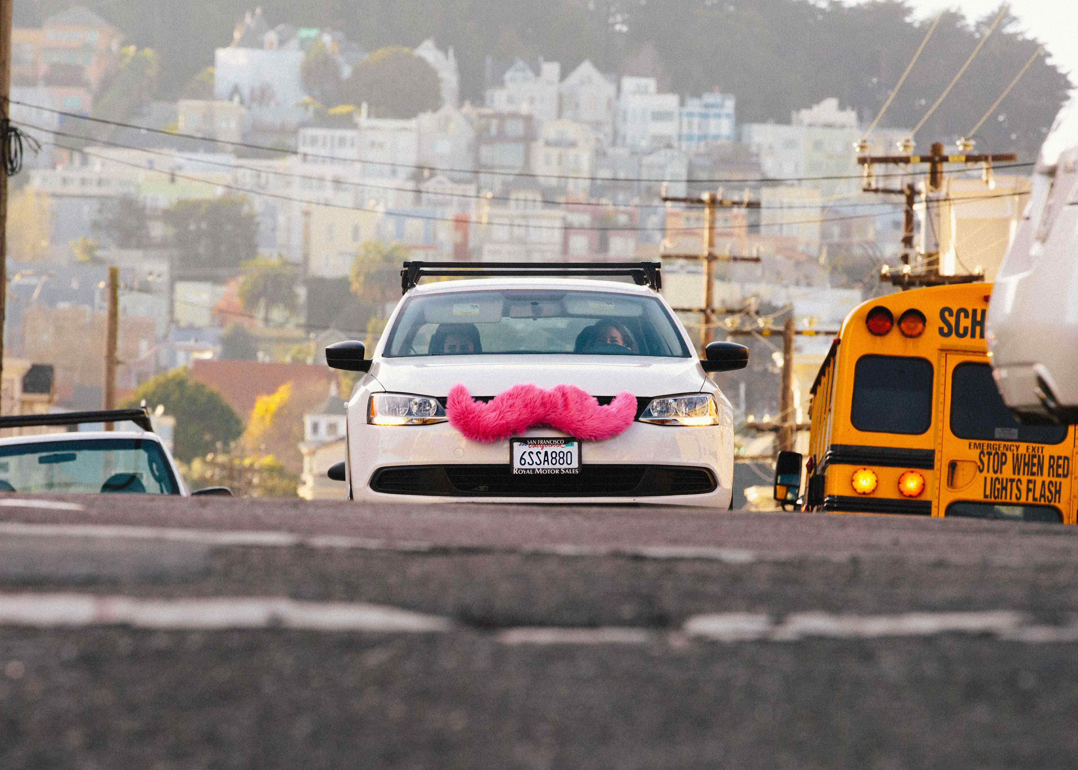A Lyft car operates in San Francisco. (courtesy of Lyft)
