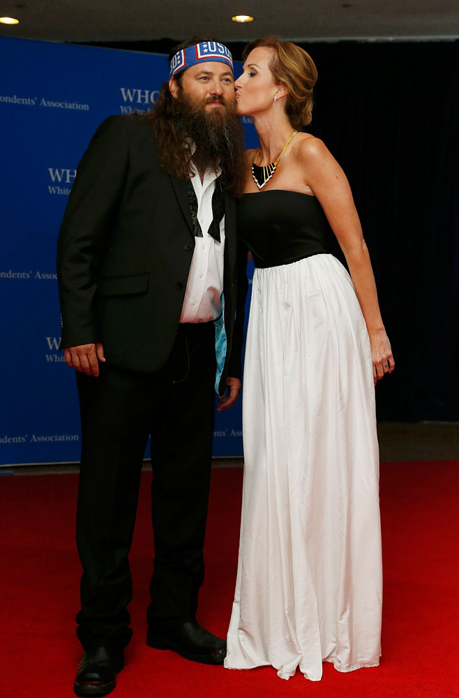 Willie and Korie Robertson arrive on the red carpet at the annual White House Correspondents' Association Dinner in Washington