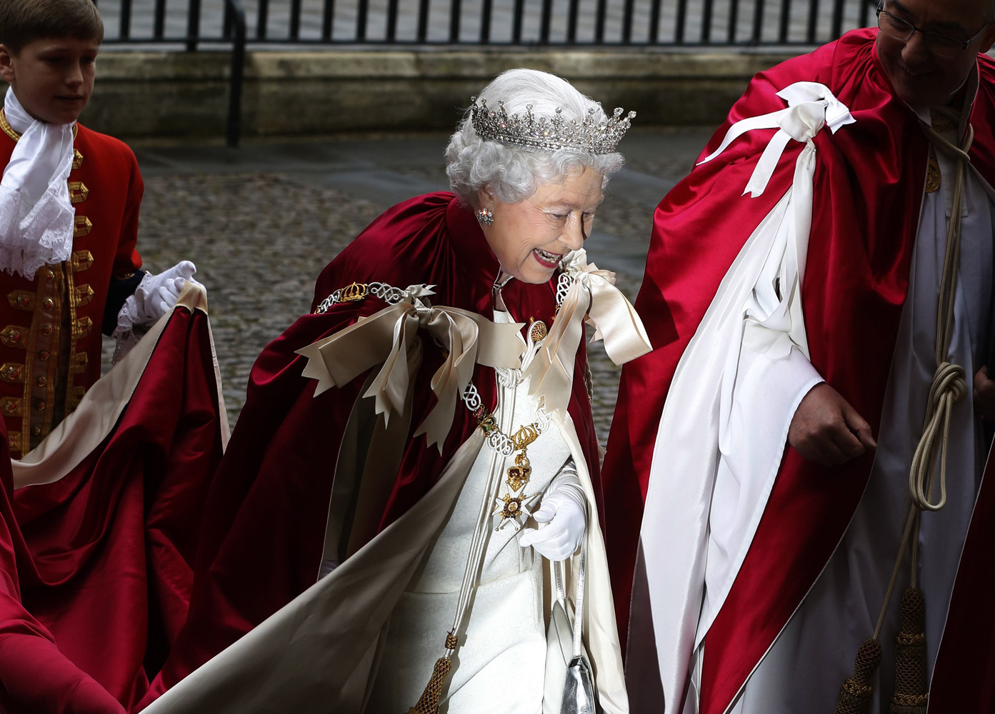 Britain's Queen Elizabeth arrives for a Service of the Order of the Bath at Westminster Abbey in London