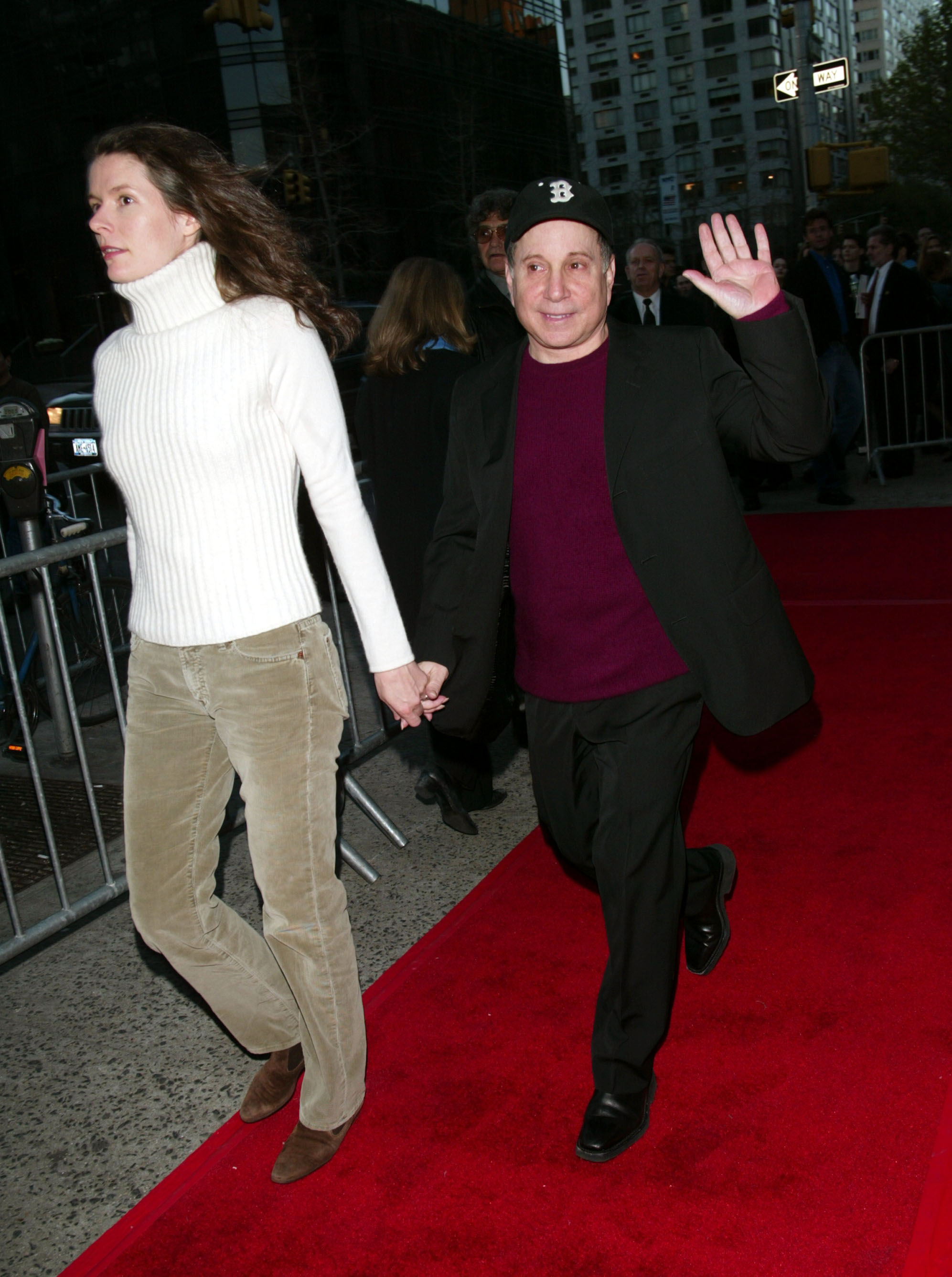 Paul Simon and Edie Brickell arriving at the New York Benefit Premiere of 