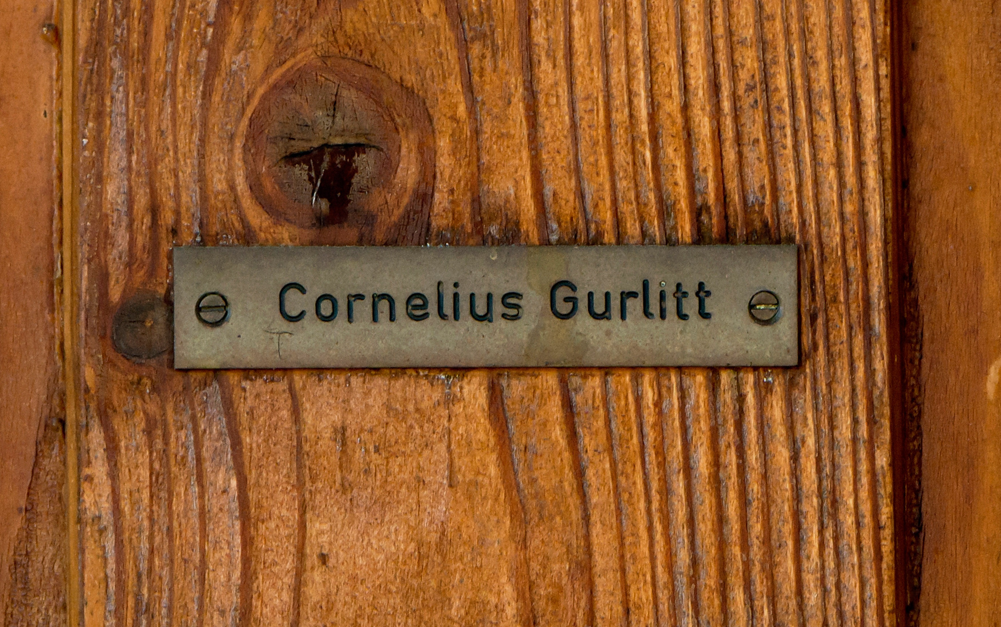 A name-plate on the door of the house of Cornelius Gurlitt which stands in the well-to-do Aigen district on November 18, 2013 in Salzburg, Austria. (Joerg Koch—Getty Images)