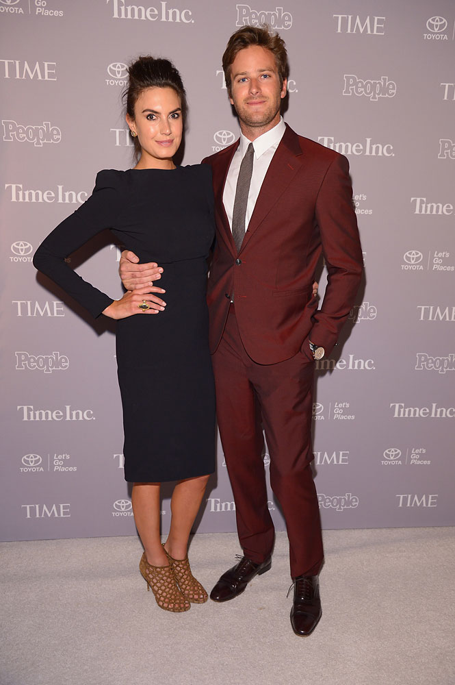 Armie Hammer, right, and wife Elizabeth Chambers
