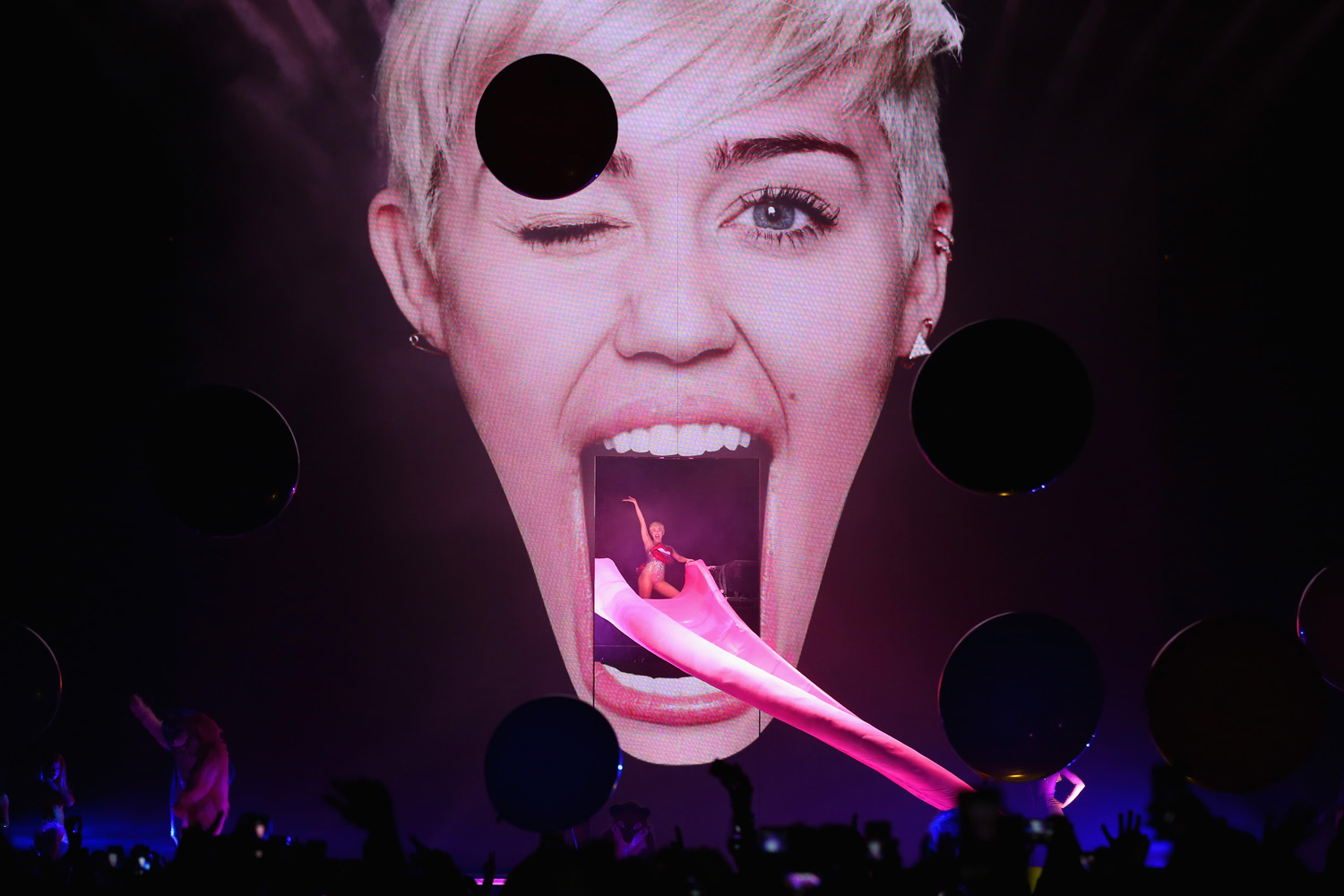 Miley Cyrus performs live on stage at 02 Arena on May 6, 2014 in London, England. (Simone Joyner—Getty Images)