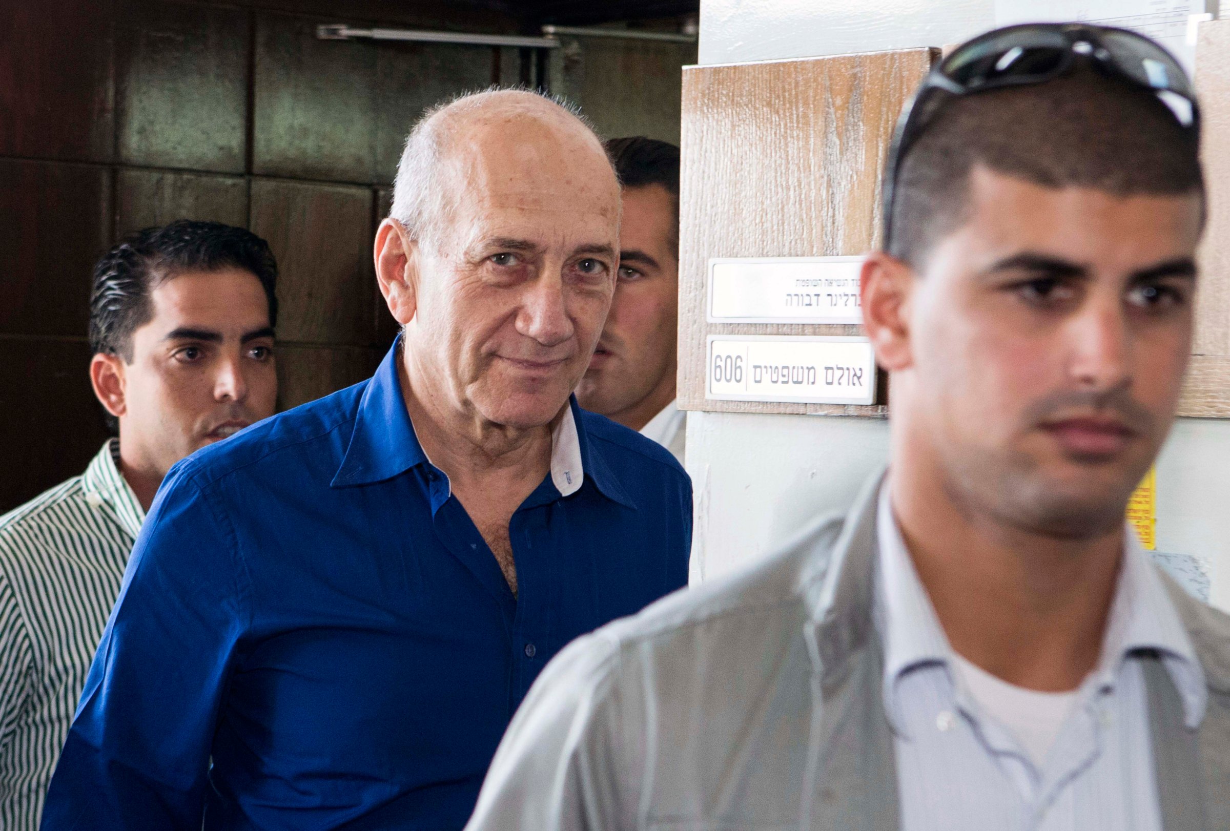 Former Israel prime minister Ehud Olmert is sentenced to 6 years accusation of corruption in Tel Aviv, Israel on May 13, 2014.