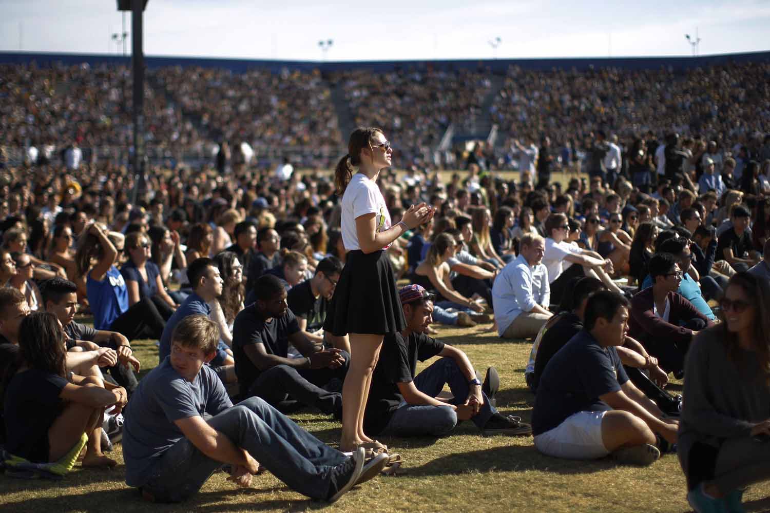 UCSB Holds Memorial Service For Shooting Victims At Harder Stadium