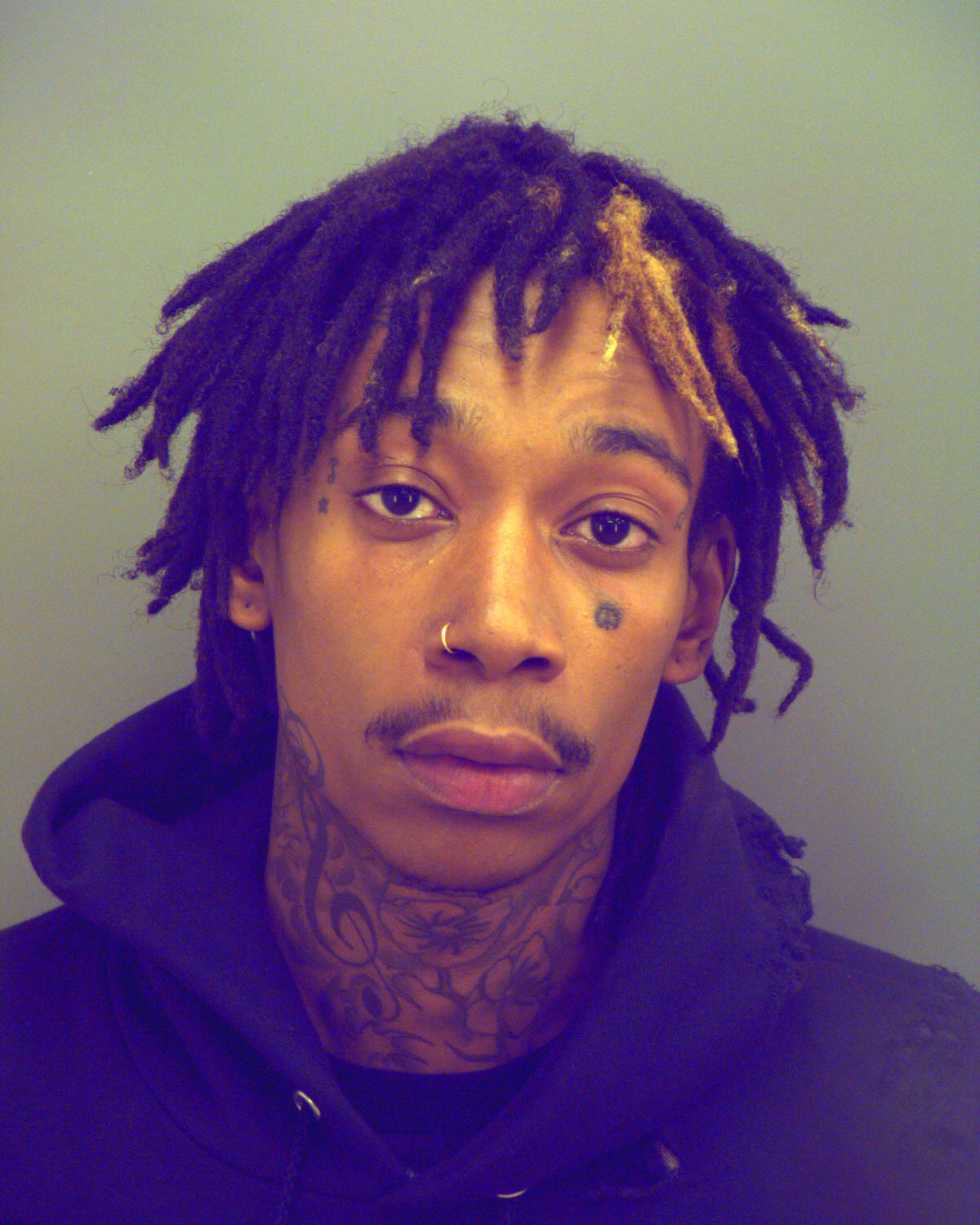 This booking photo provided by the El Paso Police Department shows Cameron Thomaz, better known as, Wiz Khalifa in El Paso, Texas, Sunday May 25, 2014. (El Paso Police Department—AP)