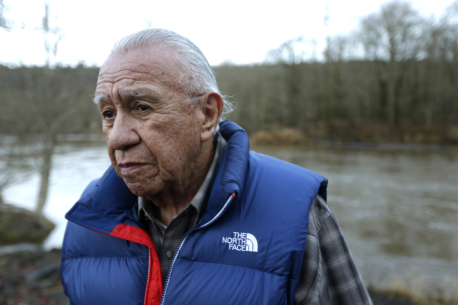 Billy Frank Jr. poses for a photo near Frank's Landing on the Nisqually River in Nisqually, Wash. (Ted S. Warren&amp;mdash;AP)