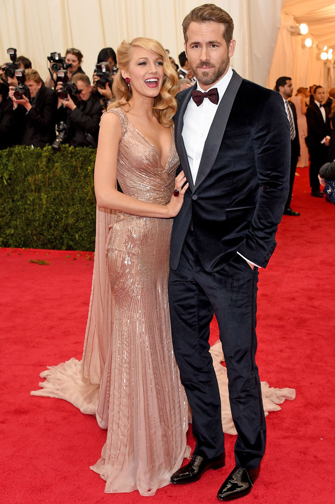 From left: Blake Lively and Ryan Reynolds attend The Metropolitan Museum of Art's Costume Institute benefit gala celebrating "Charles James: Beyond Fashion" on May 5, 2014, in New York City.