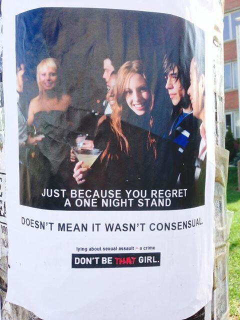 As this poster shows, rape culture is alive and well in <a href="https://twitter.com/search?q=%23yeg&amp;src=hash">#yeg</a>. A sad commentary &amp; poor reflection on men everywhere <a href="http://t.co/CZkLVCebEi">pic.twitter.com/CZkLVCebEi</a>— Dr. Kristopher Wells (@KristopherWells) <a href="https://twitter.com/KristopherWells/statuses/354710462975336448">July 9, 2013</a> (Twitter)