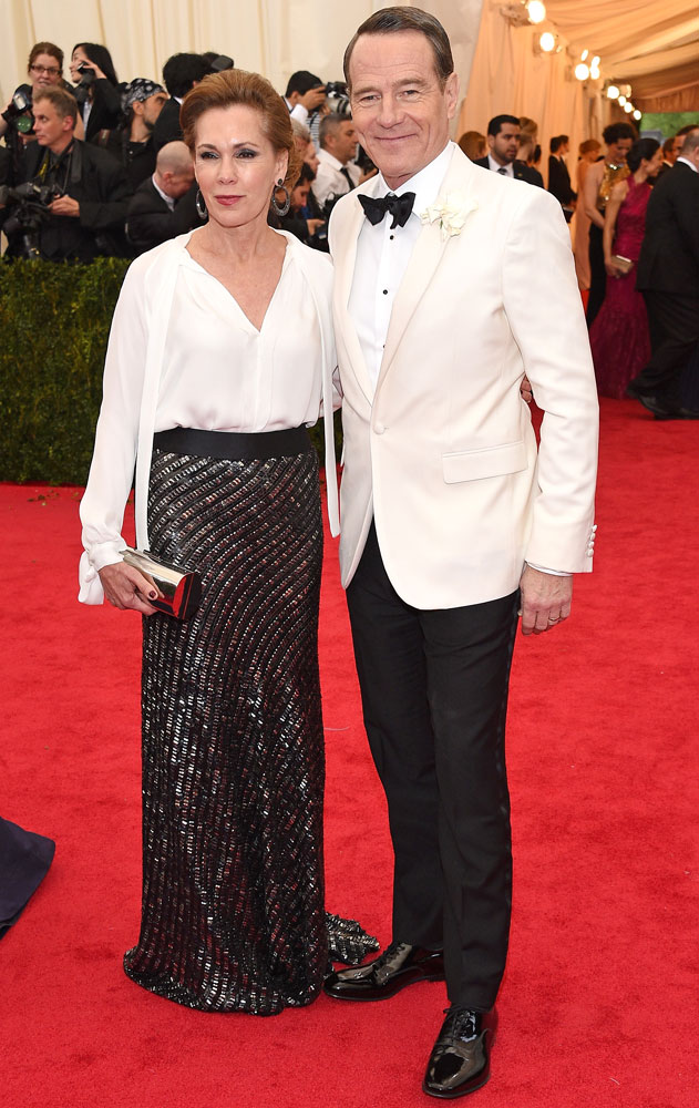 From left: Robin Dearden and Bryan Cranston attend The Metropolitan Museum of Art's Costume Institute benefit gala celebrating "Charles James: Beyond Fashion" on May 5, 2014, in New York City.