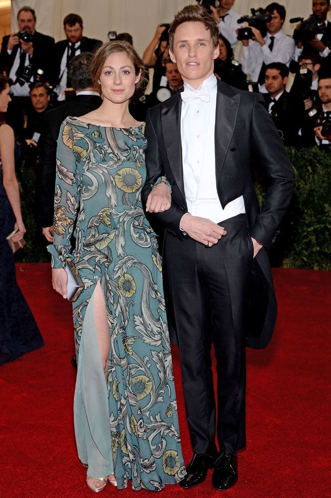 From left: Hannah Bagshawe and Eddie Redmayne attend the "Charles James: Beyond Fashion" Costume Institute Gala at the Metropolitan Museum of Art on May 5, 2014 in New York City.