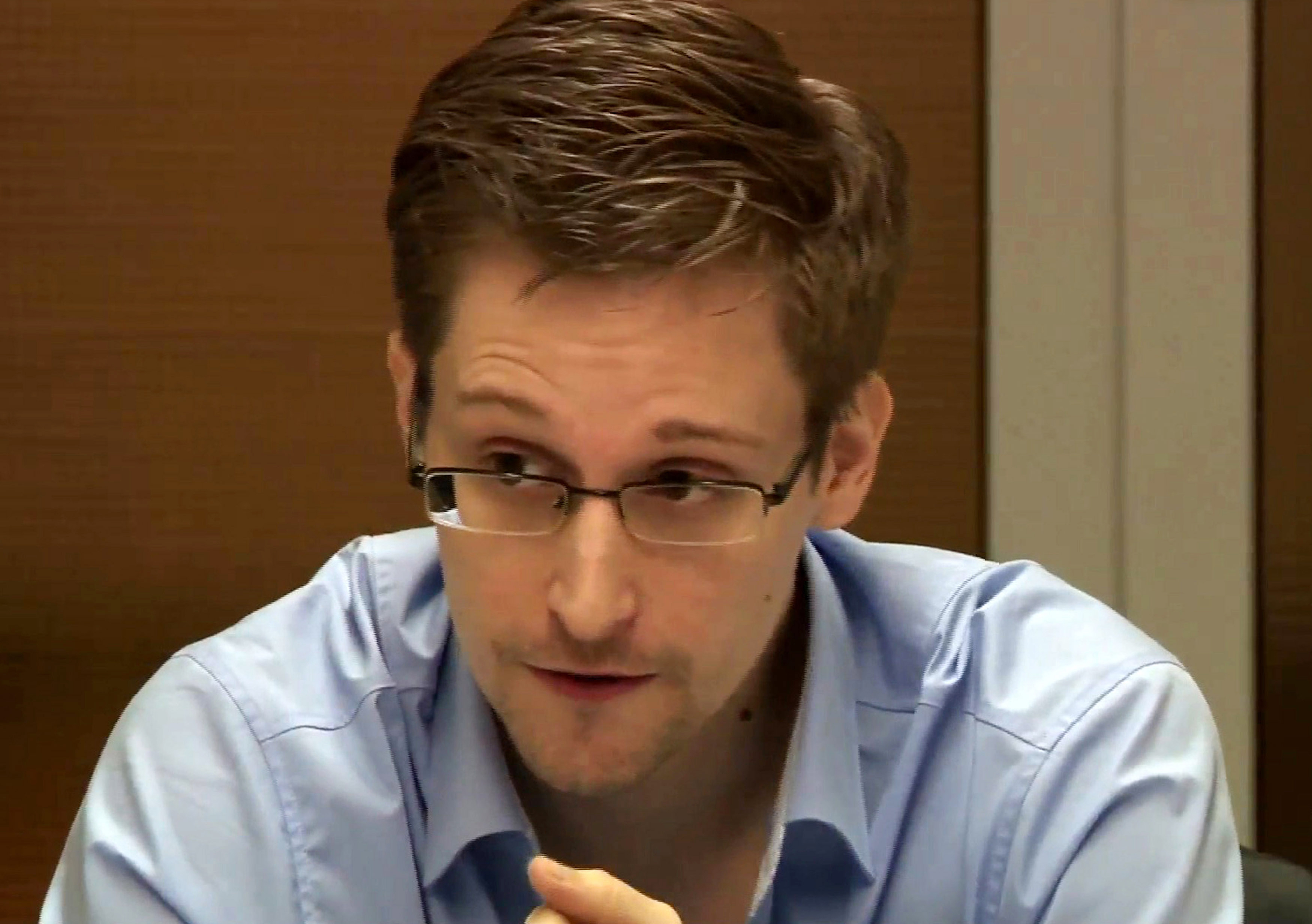 Edward Snowden in Moscow in 2013. (Sunshinepress/Getty Images)