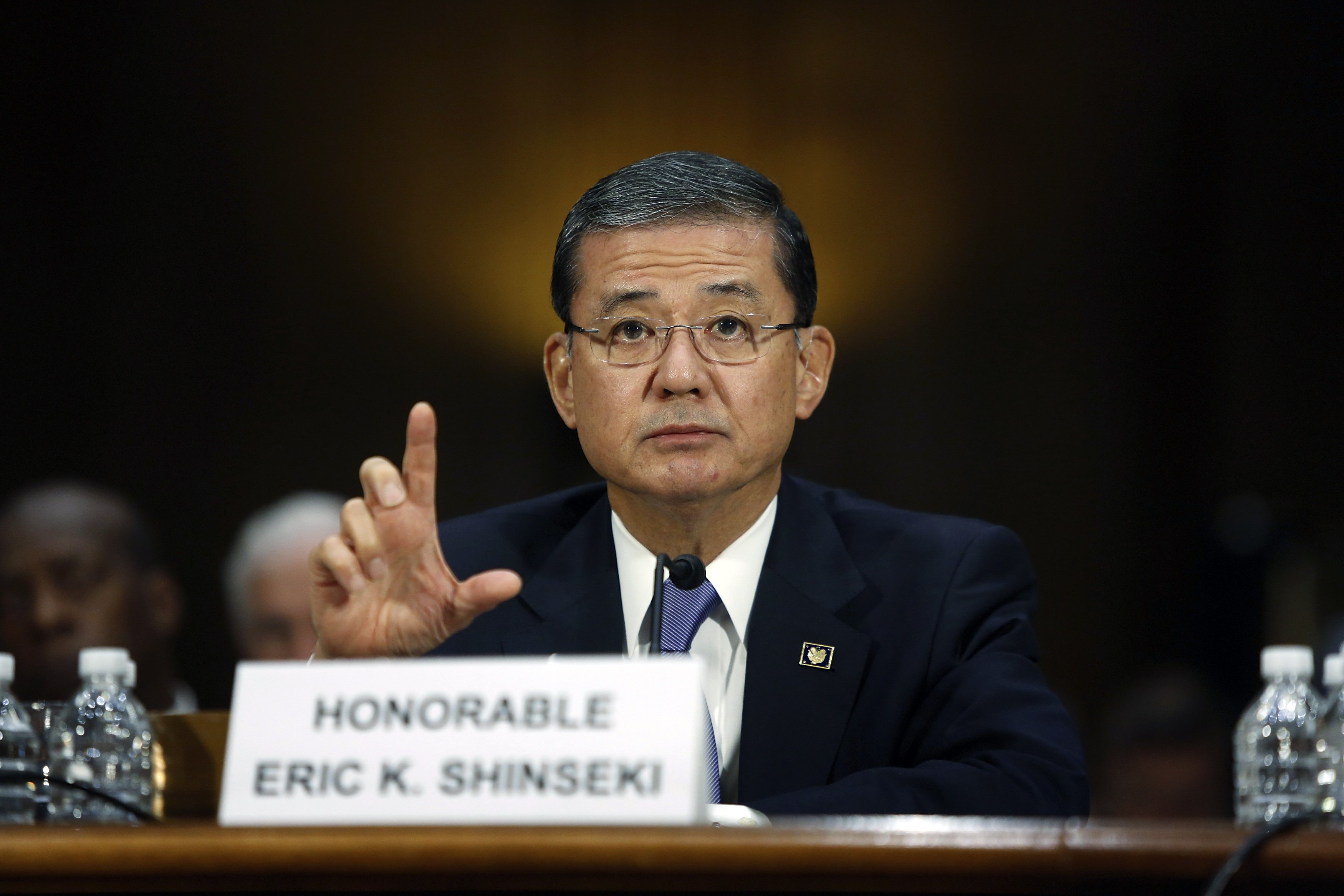 U.S. Department of Veterans Affairs Secretary Eric Shinseki testifies before a Senate Veterans Affairs Committee hearing on VA health care, on Capitol Hill in Washington, D.C., on May 15, 2014.