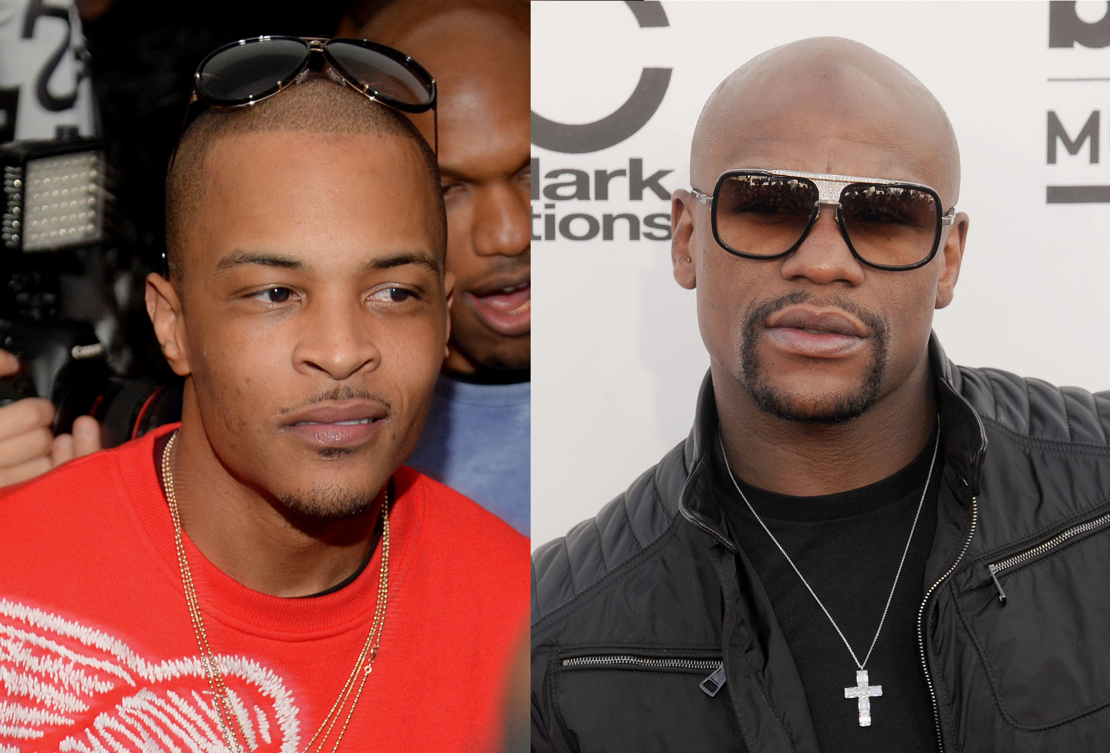 Left: rap artist T.I.; right: professional boxer Floyd Mayweather, Jr. (Getty Images (2))