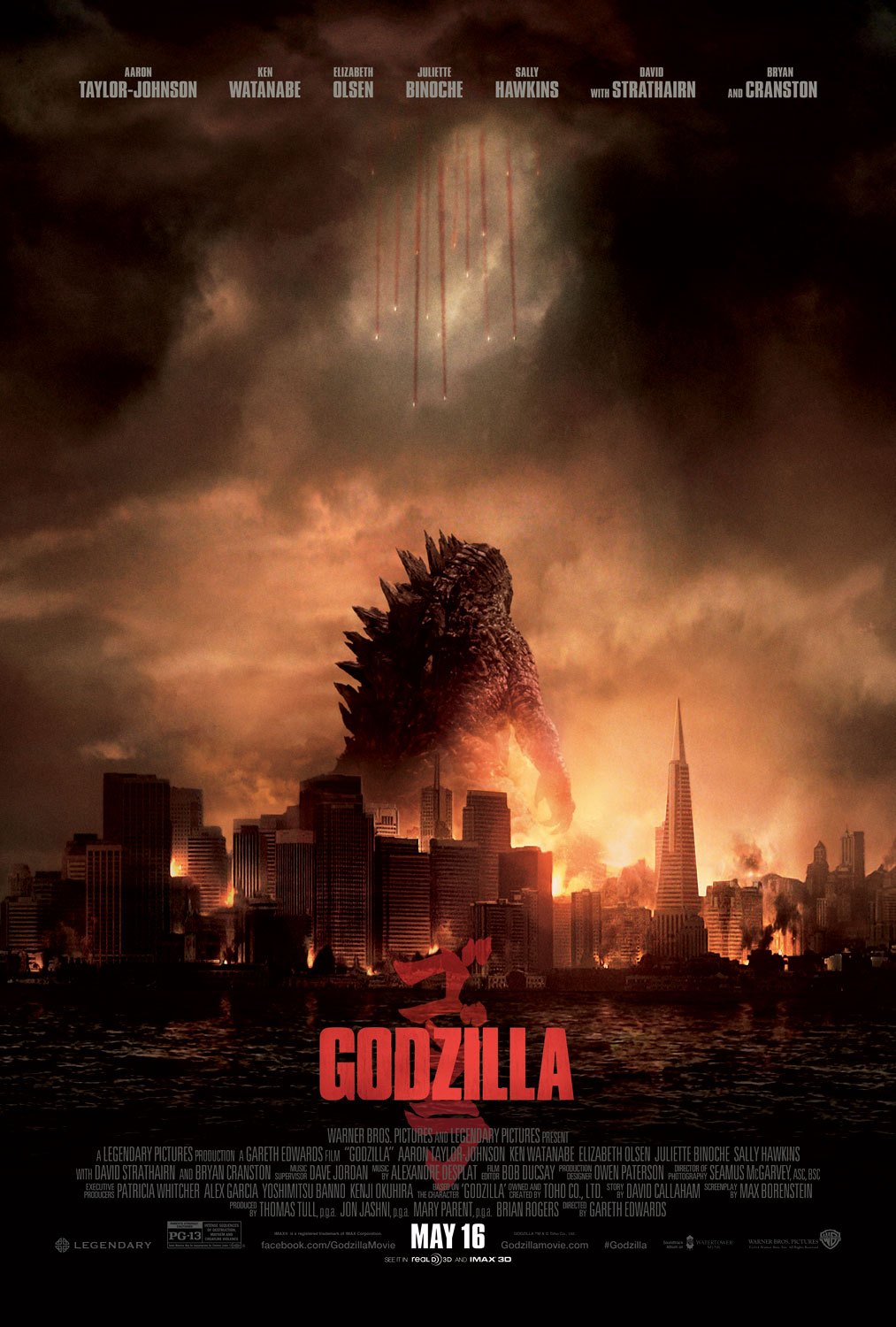 Poster for the upcoming reboot of "Godzilla" (Warner Bros.)