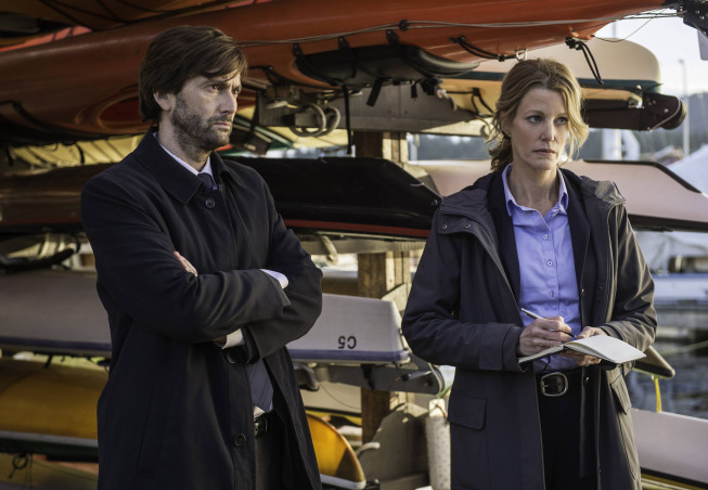 David Tennant and Anna Gunn in the 10-episode "event series" Gracepoint, based on the British Broadchurch. (FOX)