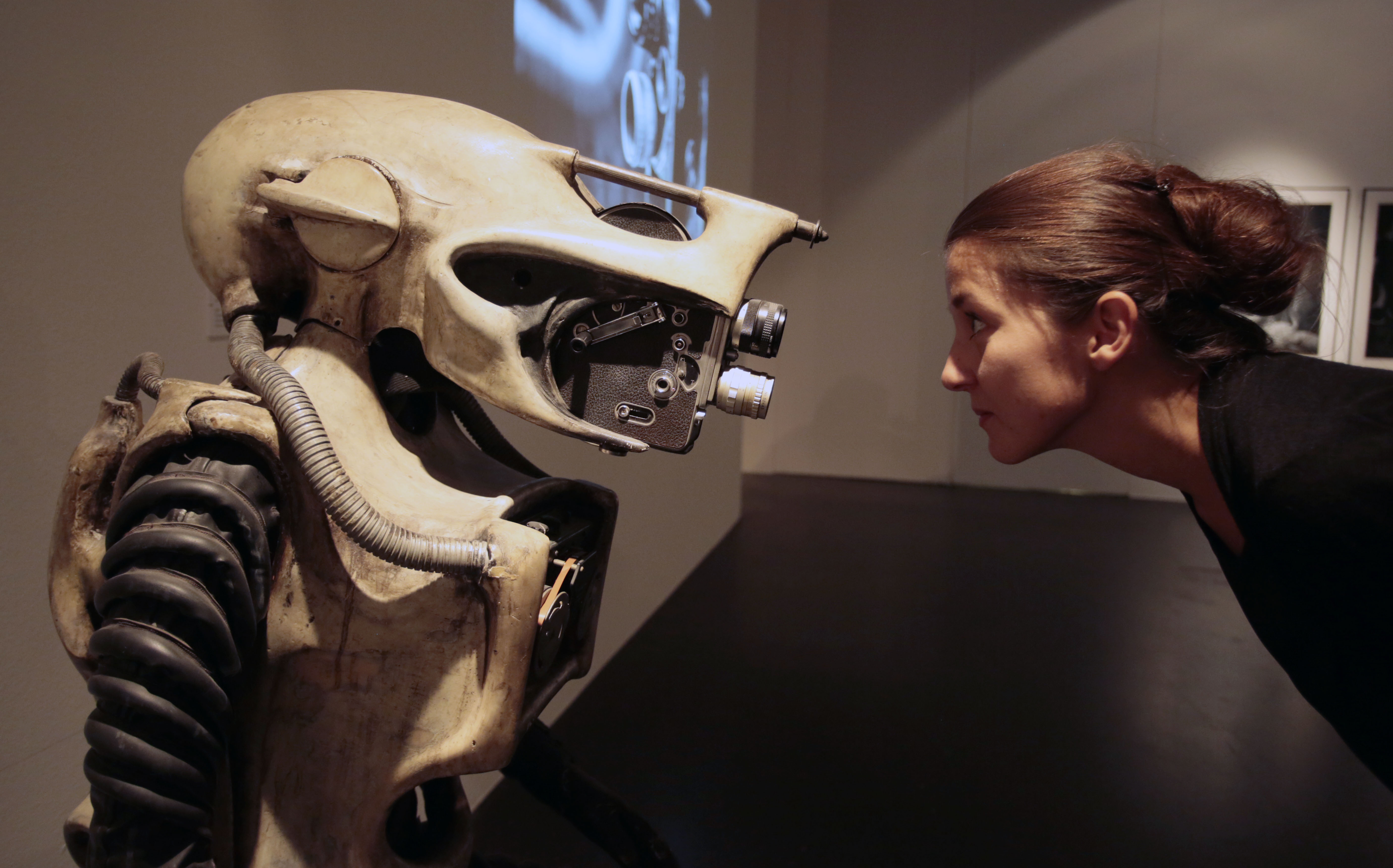 Sculptures by H.R. Giger during the opening of the Ars Electronica 2013 exhibition 'HR Giger.