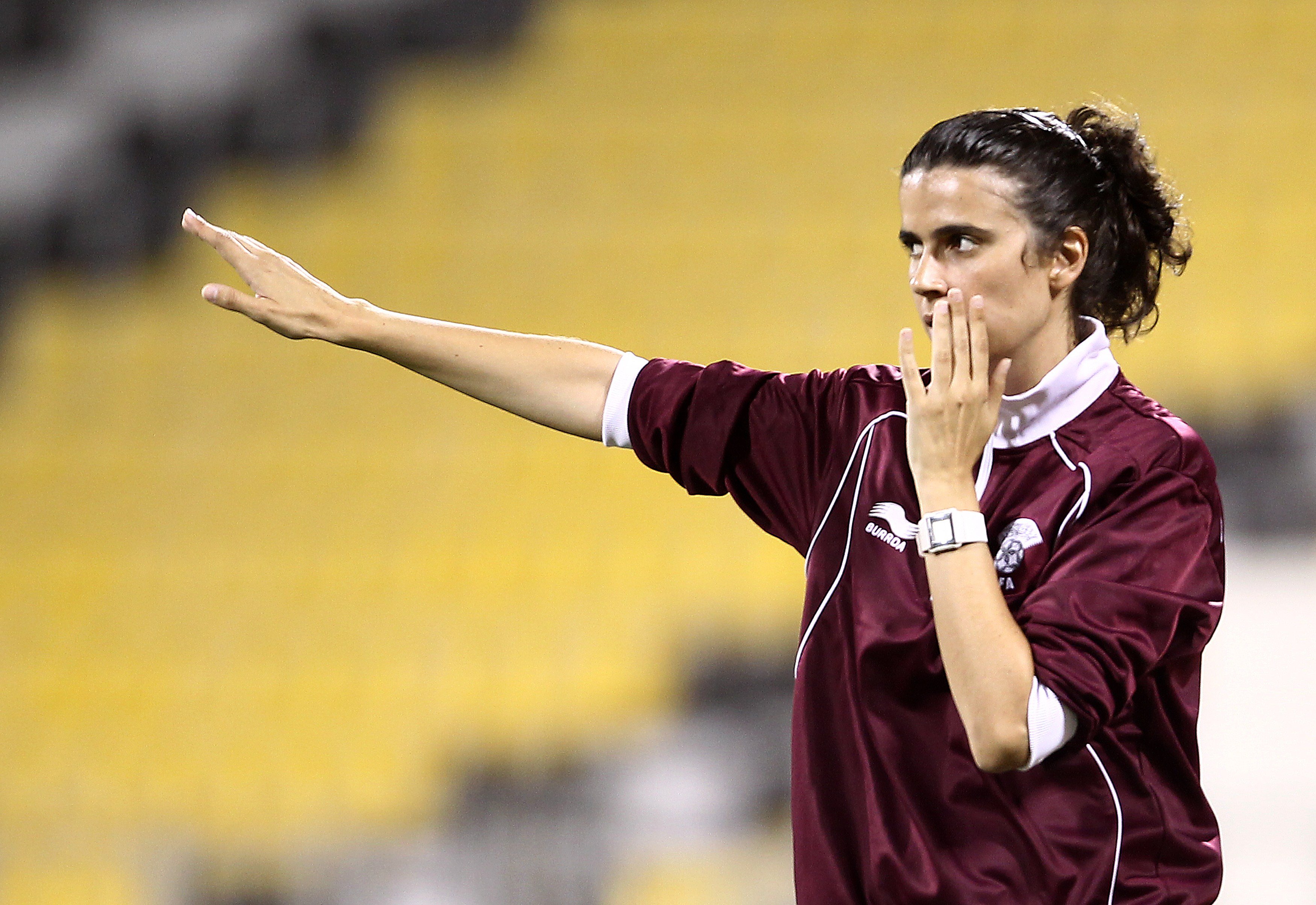 Portugal's Helena Costa in action as coach of Qatar's women football team on May 26, 2012. (Victor J. Blue for MSNBC)