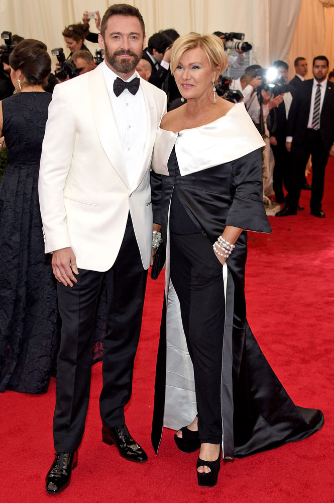 From left: Hugh Jackman and Deborra-Lee Furness attend The Metropolitan Museum of Art's Costume Institute benefit gala celebrating "Charles James: Beyond Fashion" on May 5, 2014, in New York City.