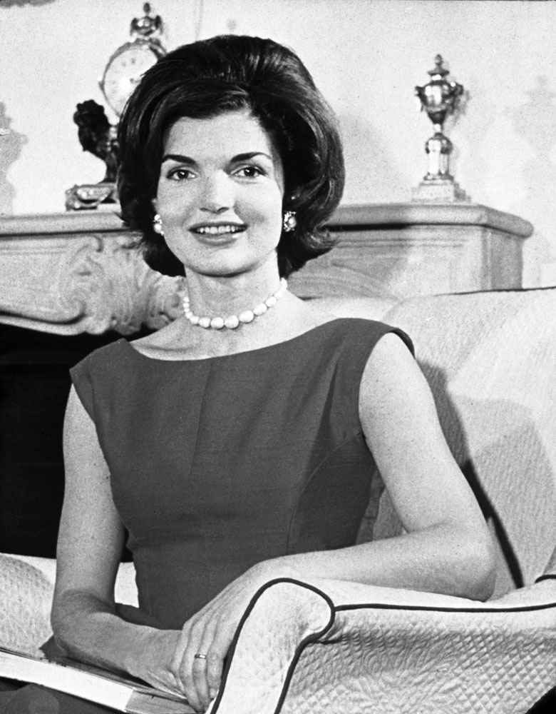 Jackie Kennedy sits in the living room of her Washington, D.C., residence, March 27, 1960 during her husband's campaign.