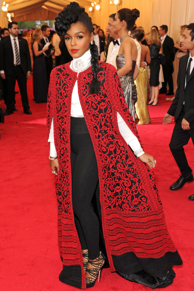 Janelle Monae attends The Metropolitan Museum of Art's Costume Institute benefit gala celebrating "Charles James: Beyond Fashion" on May 5, 2014, in New York City.