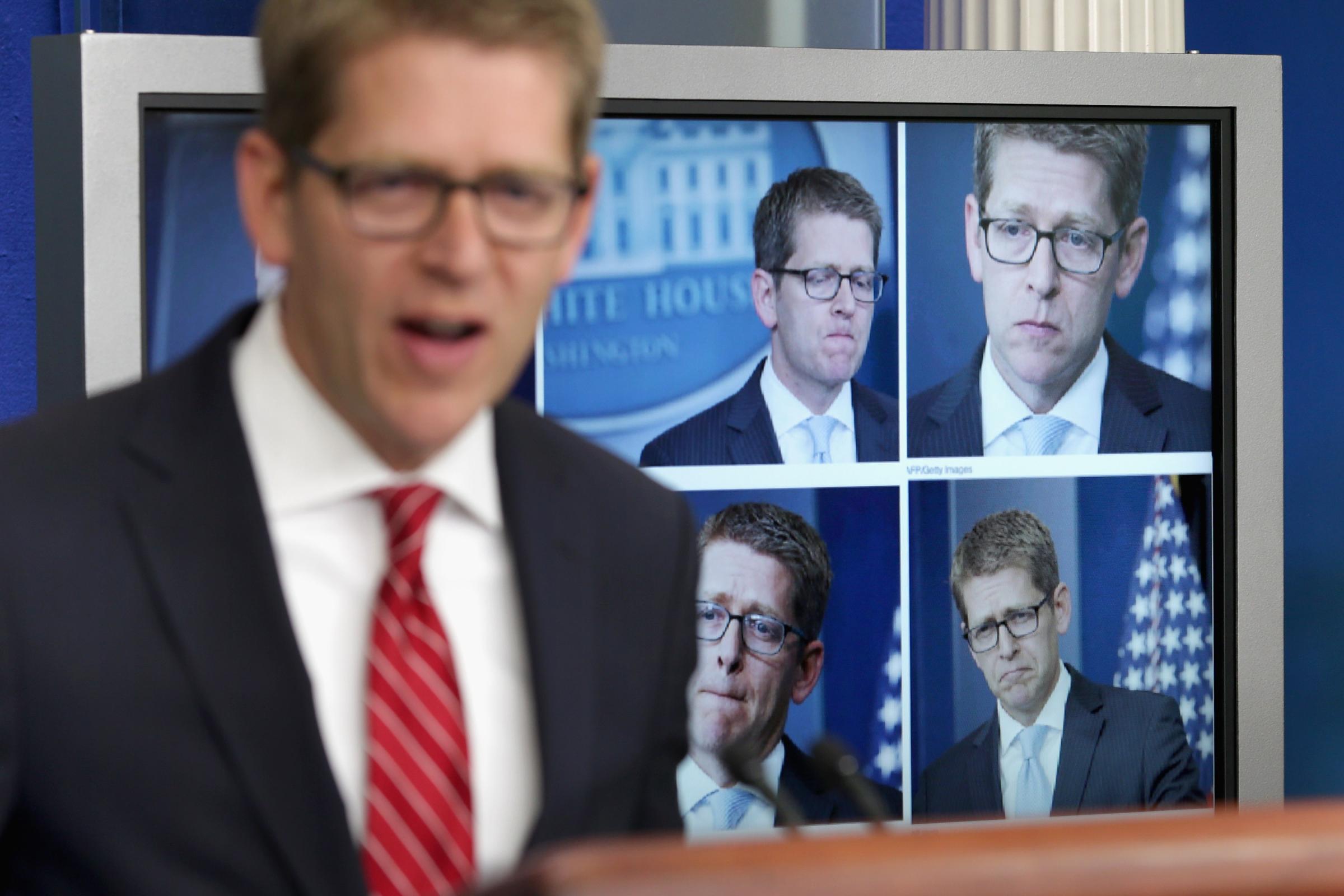 Jay Carney Holds White House Press Briefing