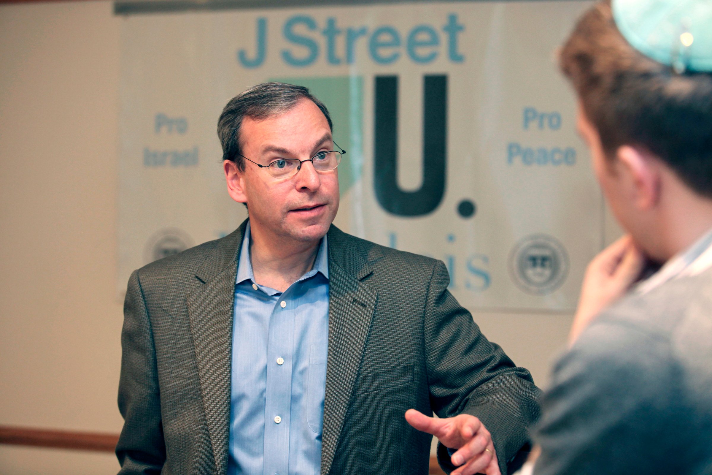 J Street founder and executive director Jeremy Ben-Ami speaks to Brandeis University students on Feb. 25, 2010.
