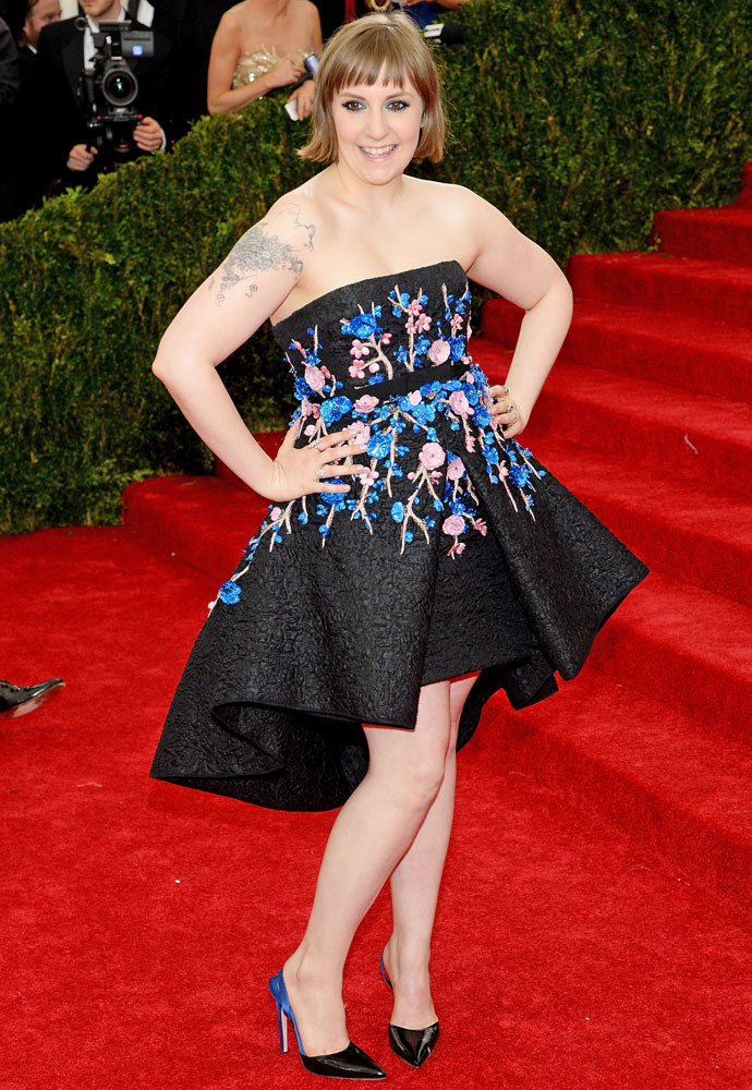 Lena Dunham attends The Metropolitan Museum of Art's Costume Institute benefit gala celebrating "Charles James: Beyond Fashion" on May 5, 2014, in New York City.
