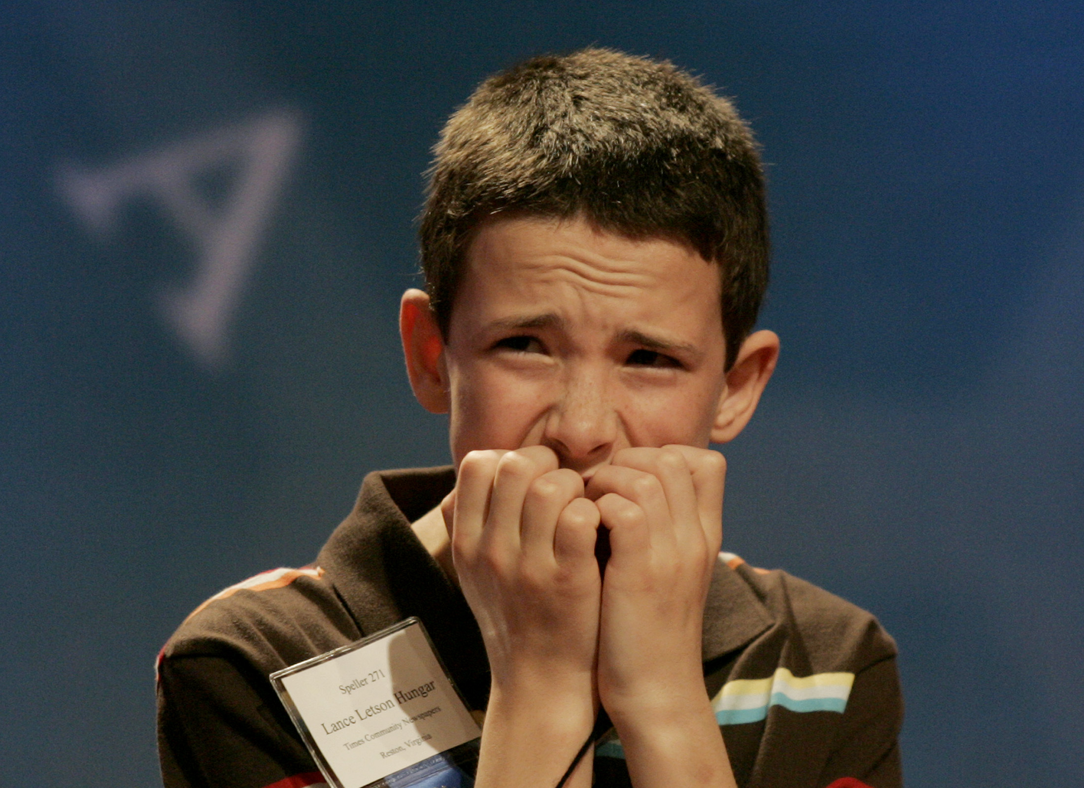 Lance Letson Hungar of McLean, Va. waits for his turn during the semi-final round of the 2008 Scripps National Spelling Bee on May 30, 2008 in Washington.
