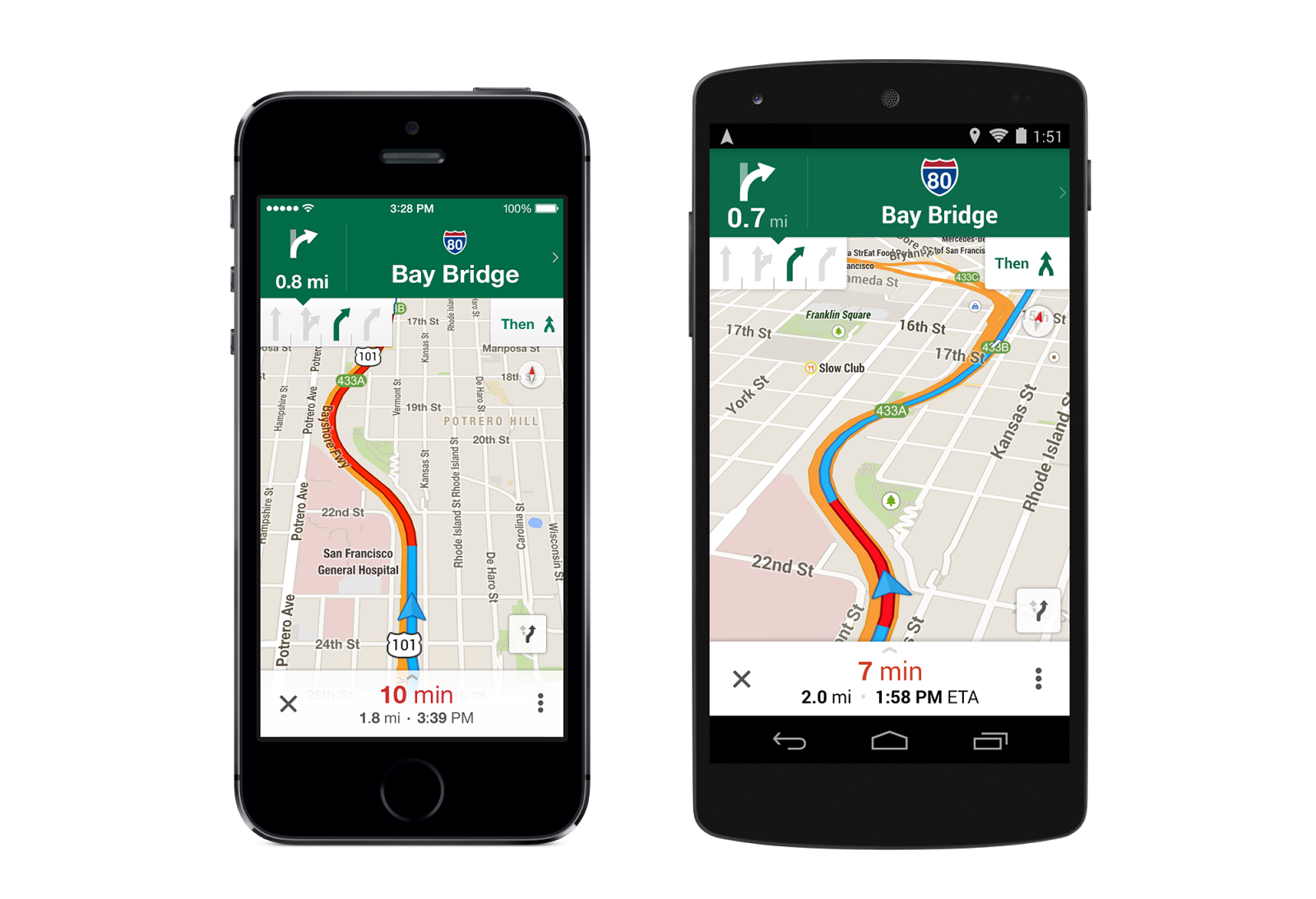Google's Maps app features GPS lane guidance (Google)