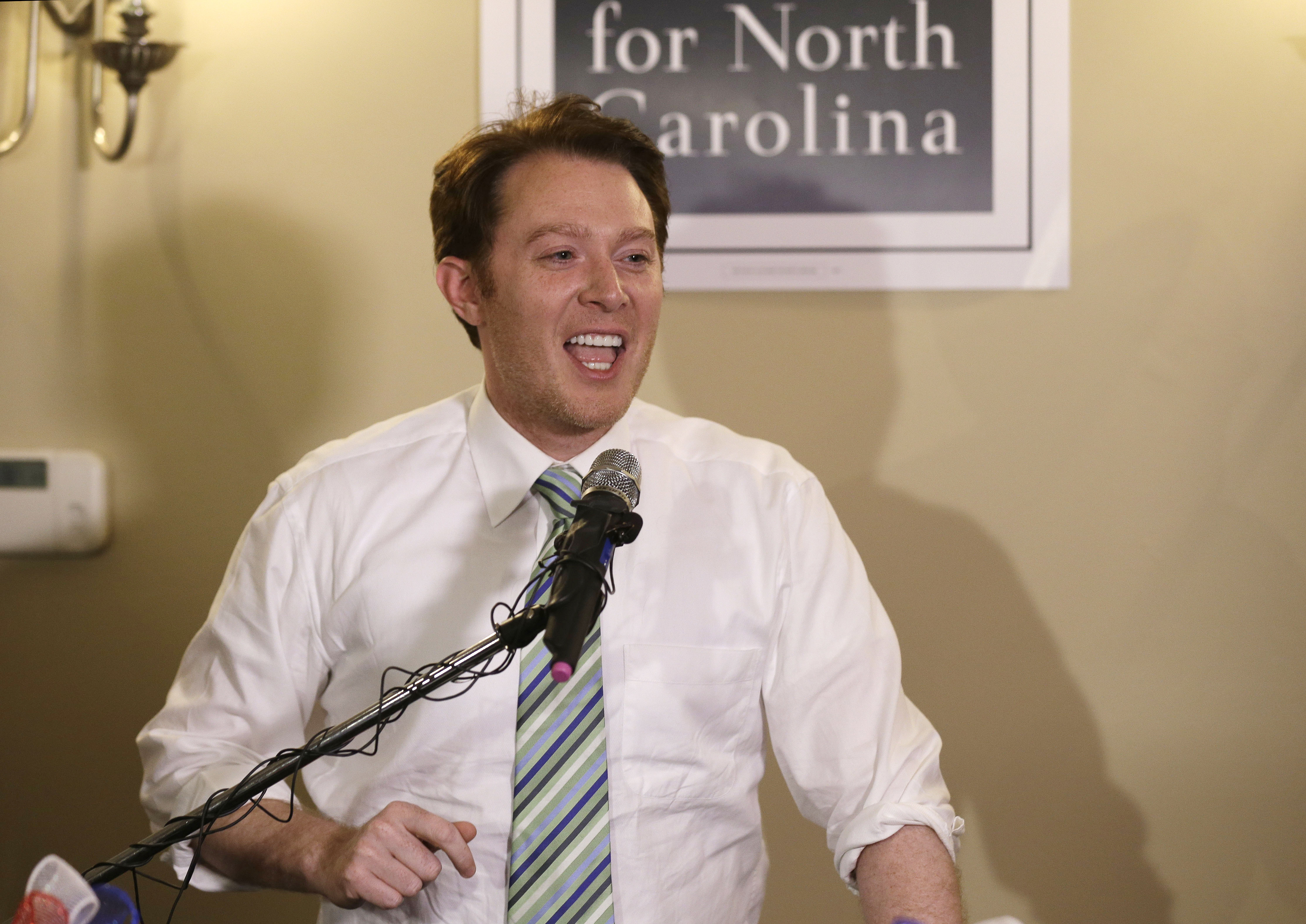 Clay Aiken speaks to supporters during an election night watch party in Holly Springs, N.C., Tuesday, May 6, 2014. (Gerry Broome&amp;mdash;AP)