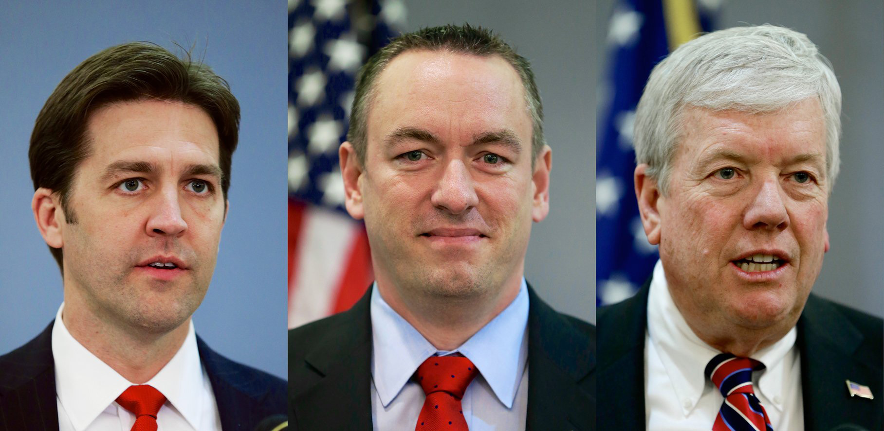 This combo picture contains photos of Nebraska Senate candidates in the May 13, 2014 primary election. From left: Ben Sasse, Shane Osborn, Sid Dinsdale. (Nati Harnik—AP)