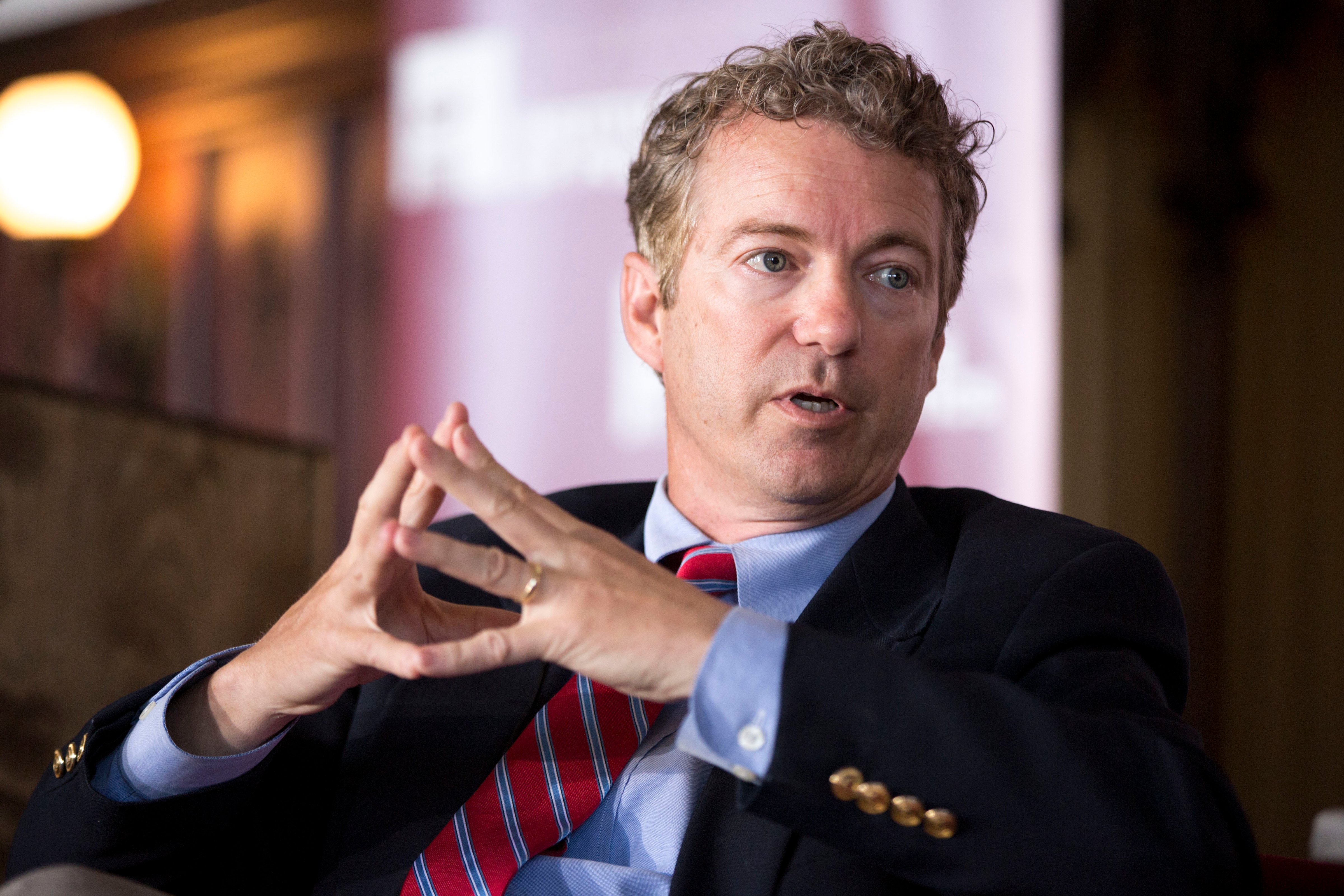 Sen. Rand Paul, R-Ky., speaks during an event at the University of Chicago's Ida Noyes Hall in Chicago on April 22, 2014. (Andrew Nelles—AP)