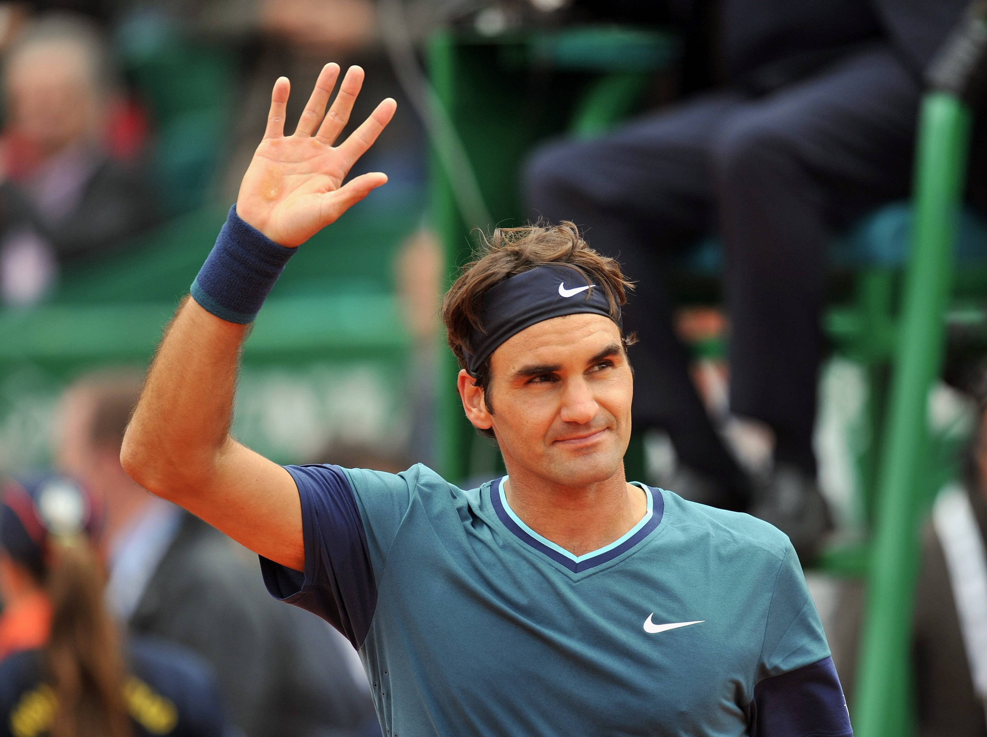 Roger Federer at the Monte Carlo Rolex Masters Tennis tournament, April 16, 2014.