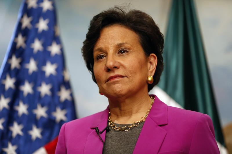 Penny Pritzker, U.S. Secretary of Commerce, listens to a question during an interview with Reuters in Mexico City
