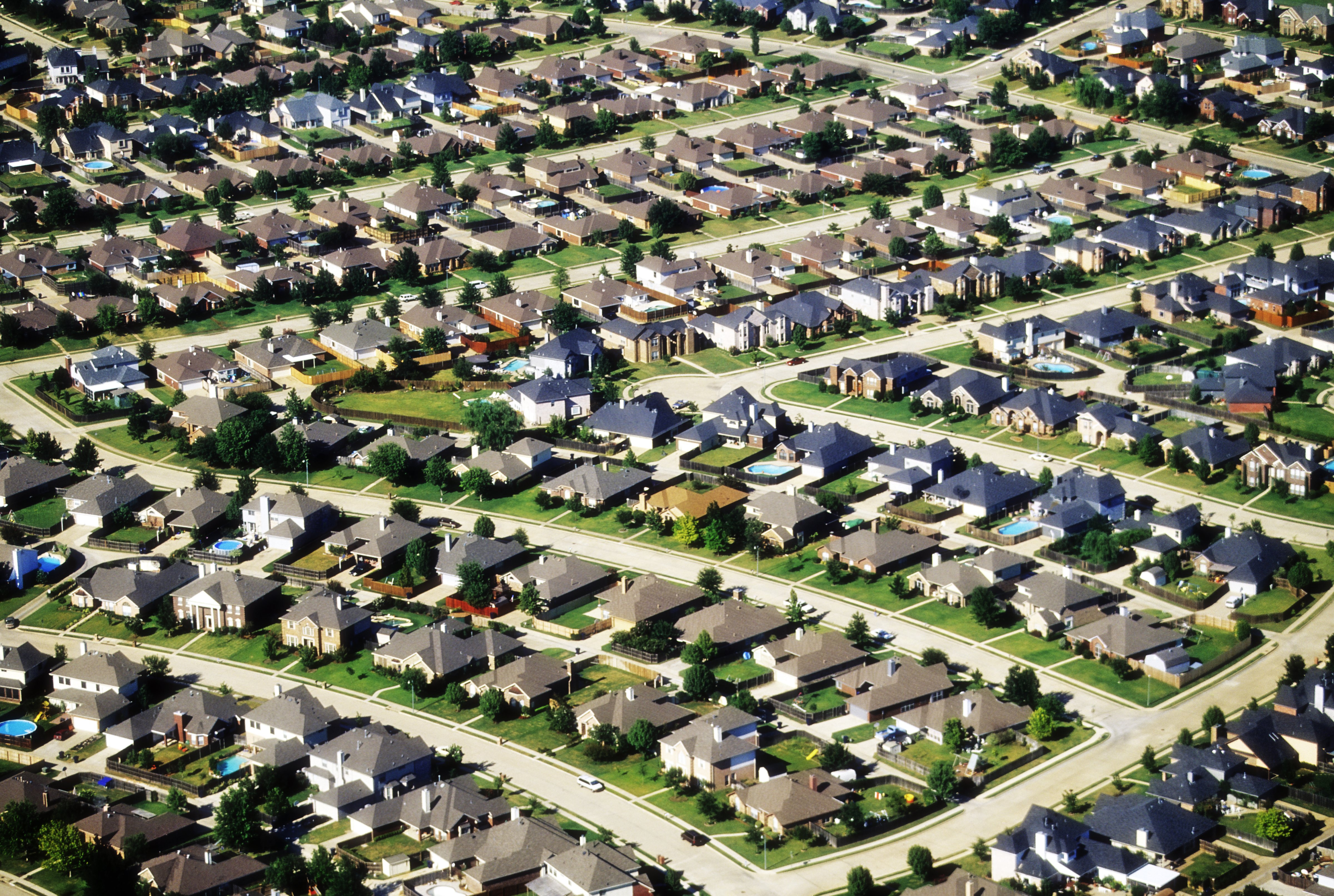 Texas neighborhood aerial (Wesley Hitt—Getty Images)