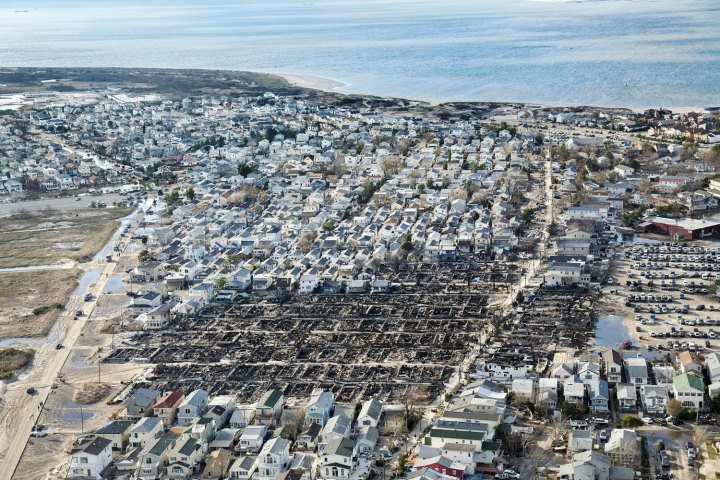 #2 Hurricane Sandy - The Breezy Point neighborhood at the tip of the Rockaway Peninsula in Queens, N.Y., where more than 100 homes were consumed by fires during Superstorm Sandy.