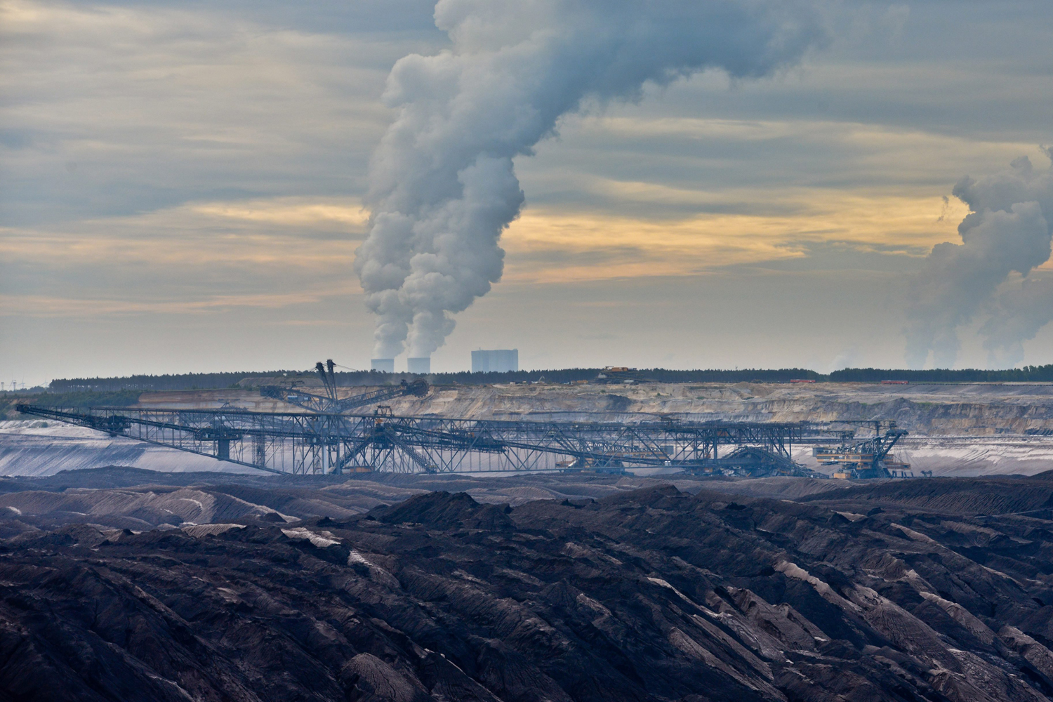 June 3, 2014. A view across the slag heaps of lignite surface mine Welzow of the Vattenfall AG in Welzow, Germany.