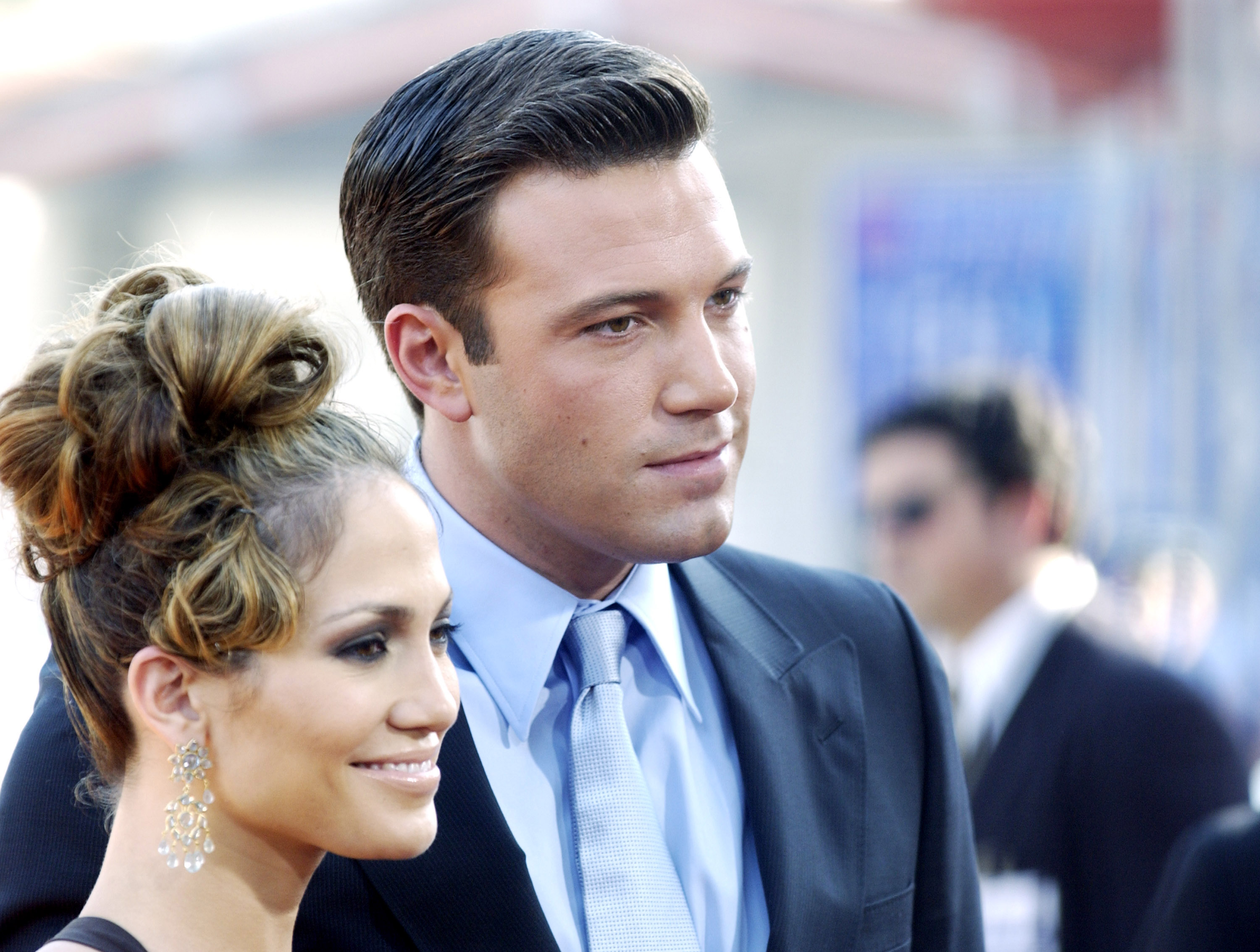 Jennifer Lopez and Ben Affleck at the "Gigli" California Premiere at Mann National in Westwood, California, United States. (Chris Weeks—FilmMagic/Getty Images)