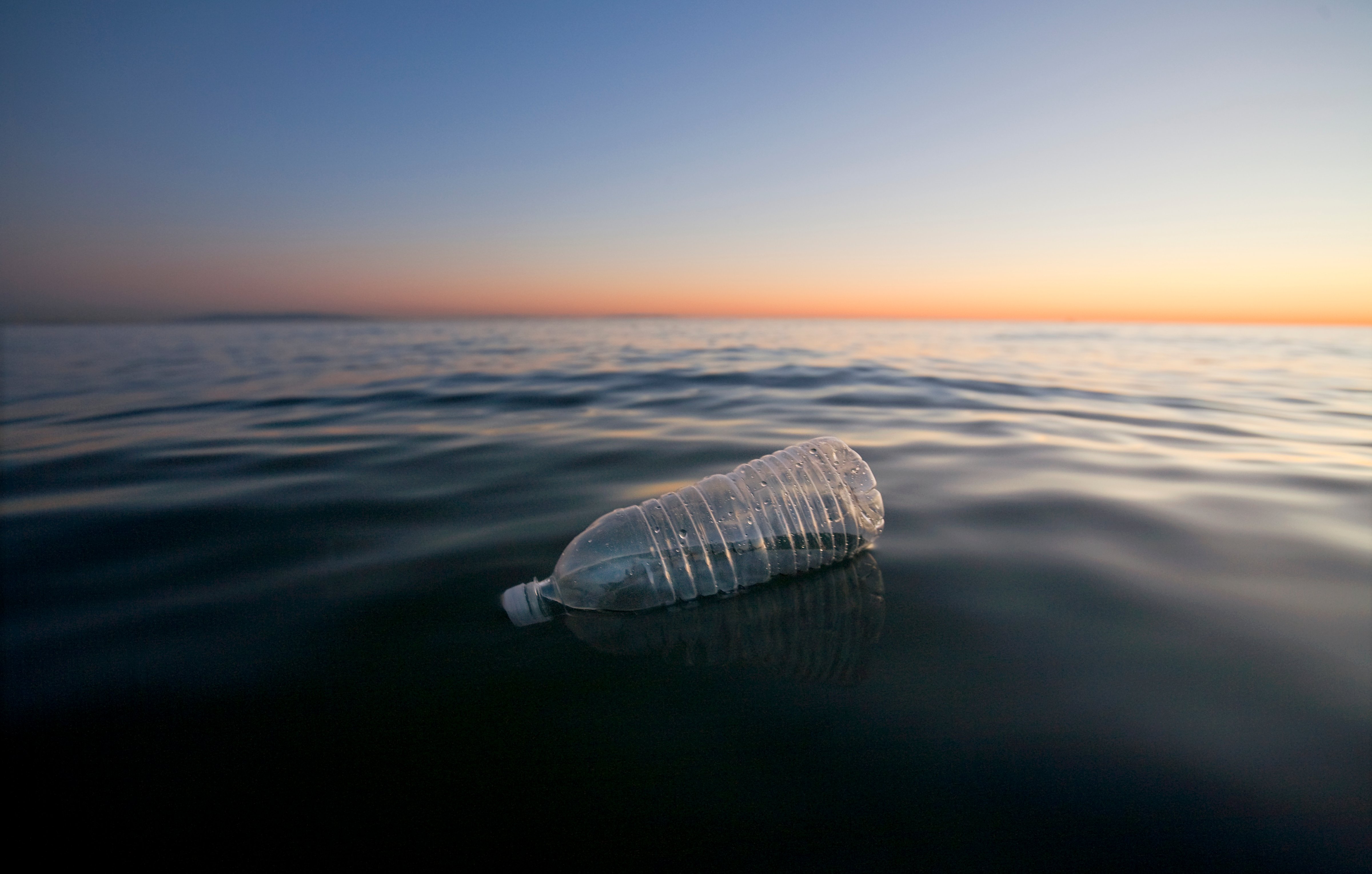 Plastic Water Bottle Floating in Pacific Ocean, Santa Monica, California, USA (UniversalImagesGroup/Getty Images)
