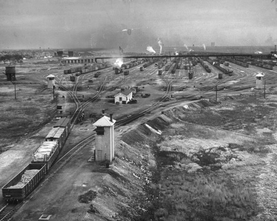 Chicago train yard, 1943.