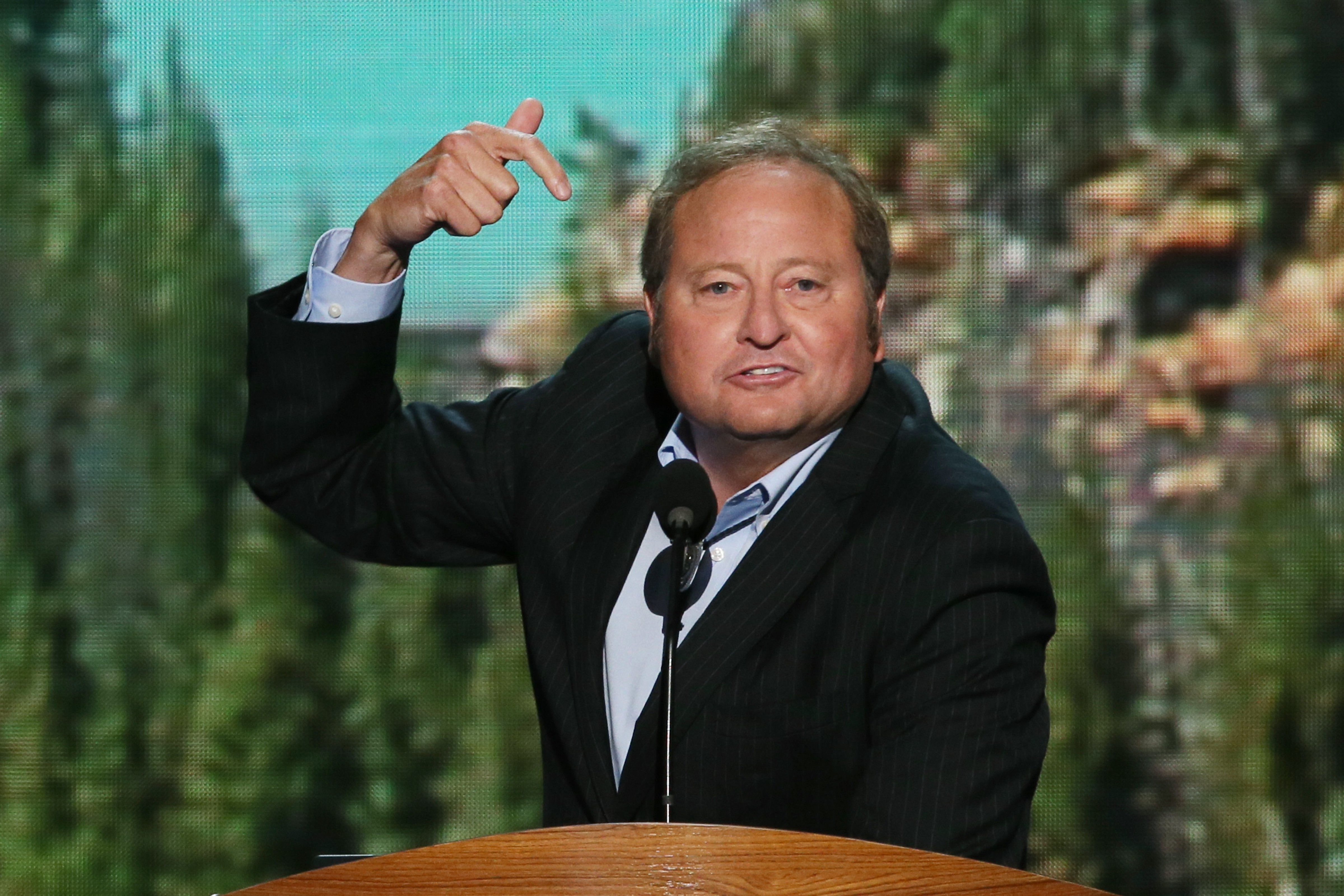 Then Montana Gov. Brian Schweitzer speaks on stage during the final day of the Democratic National Convention on September 6, 2012 in Charlotte, North Carolina. (Alex Wong—Getty Images)
