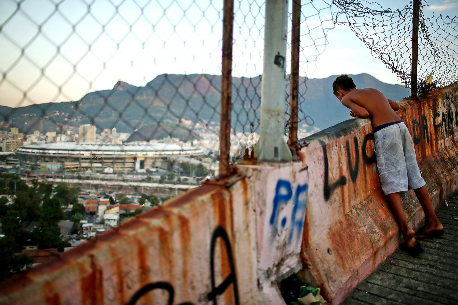 ***BESTPIX*** Rio Favela Overlooks Maracana World Cup Stadium